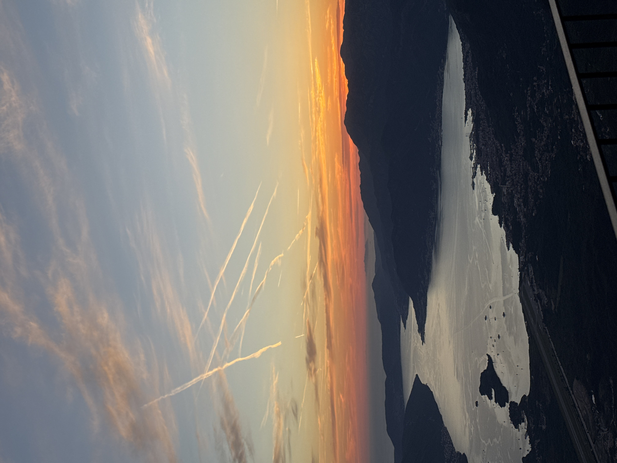 Bay of Kotor at sunset, seen from the hills above Kuk