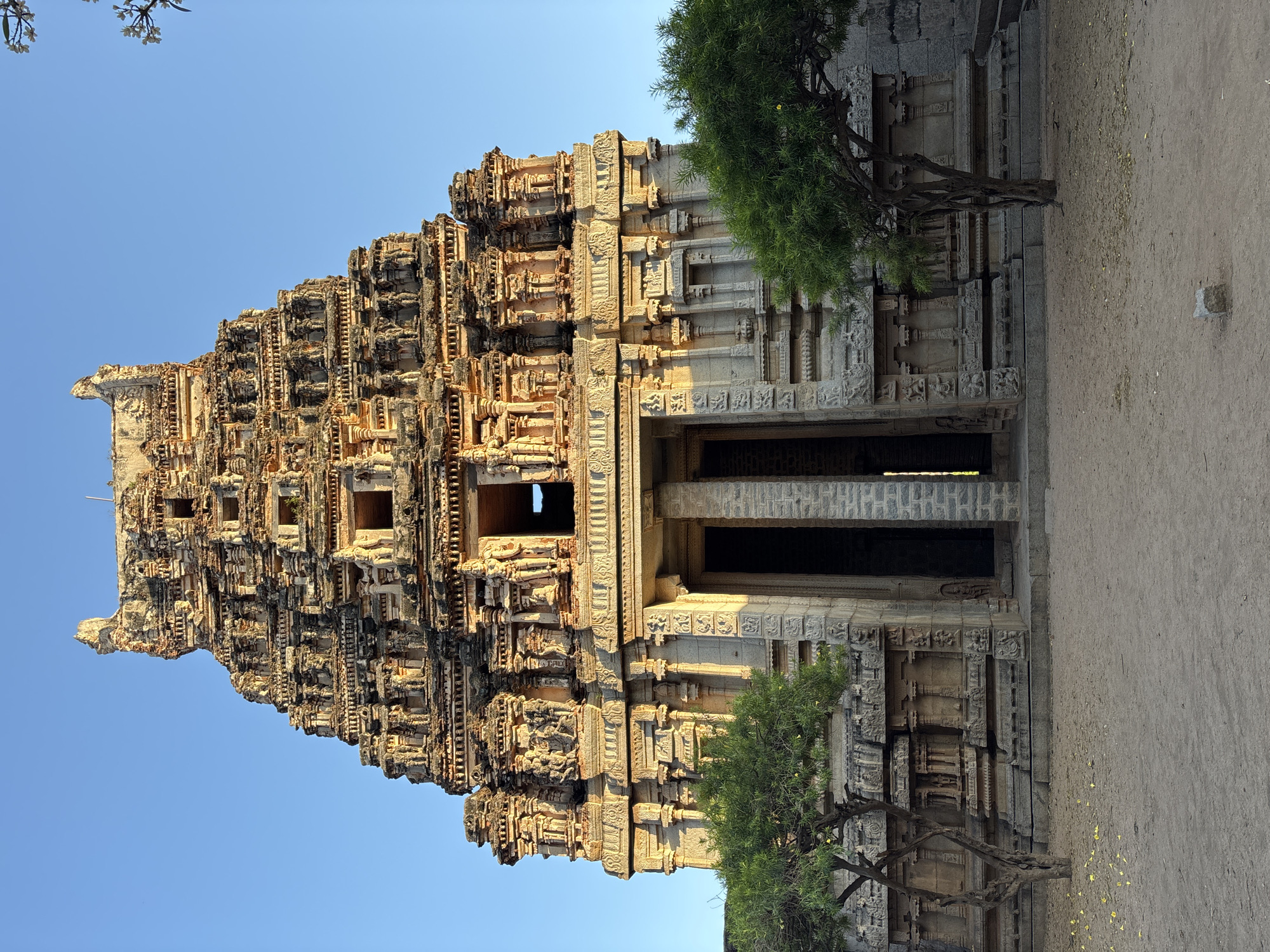 Temple complex documented in Kamalapura, religious activities observed nearby