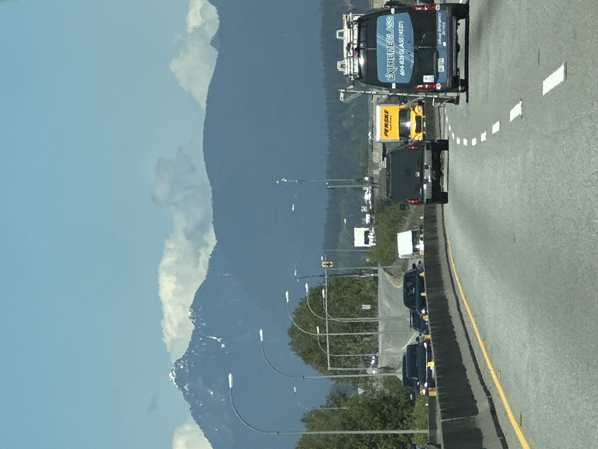 Highway scene documented in Surrey with mountain backdrop