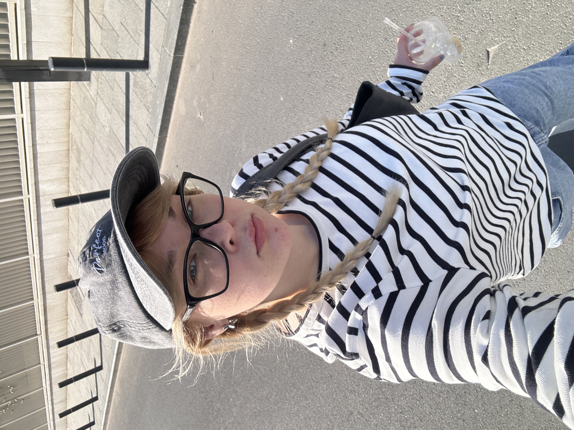 Selfie on a Belgrade street with trams and classic architecture
