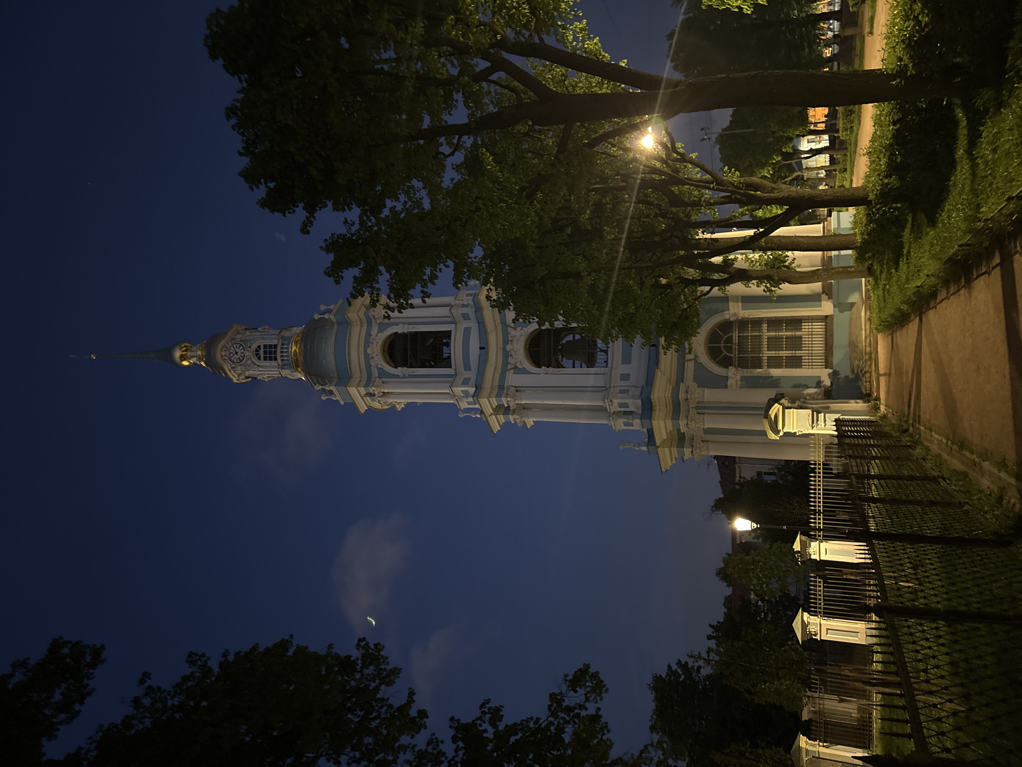 Evening stroll documented through illuminated Saint Petersburg historic district
