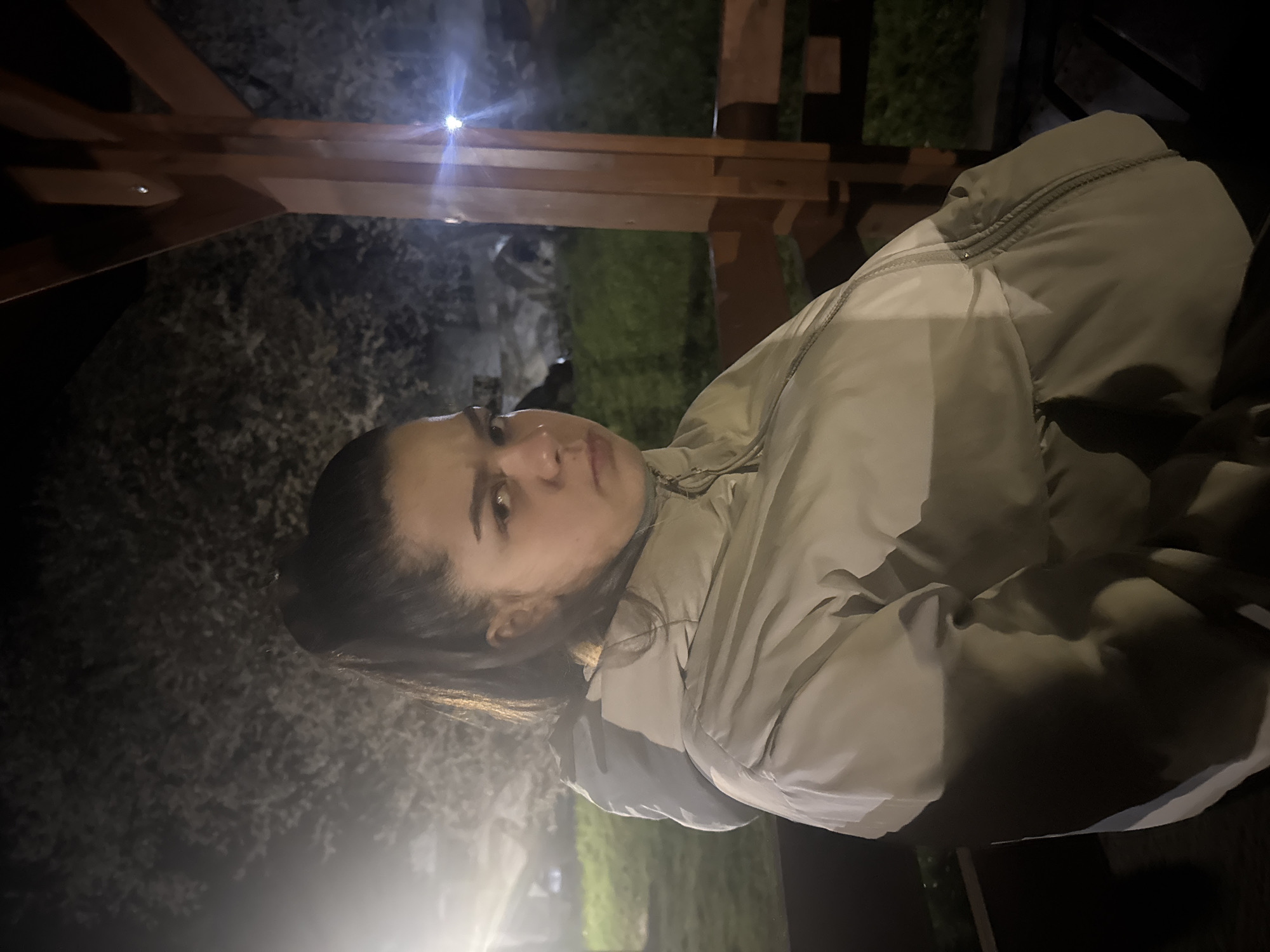 Woman in quilted jacket spotted outdoors in Dryanovo evening