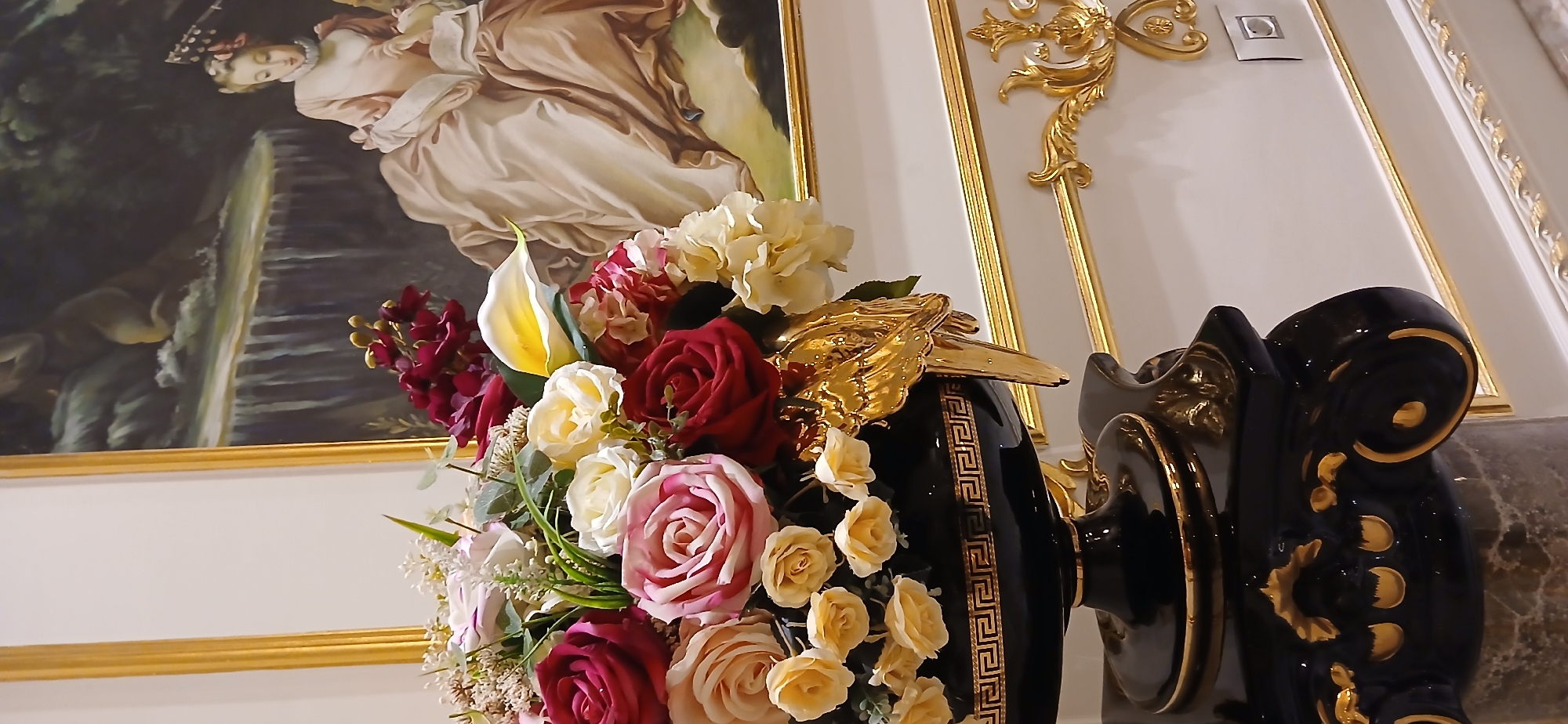 Inside a lavishly decorated neoclassical residence in Baku