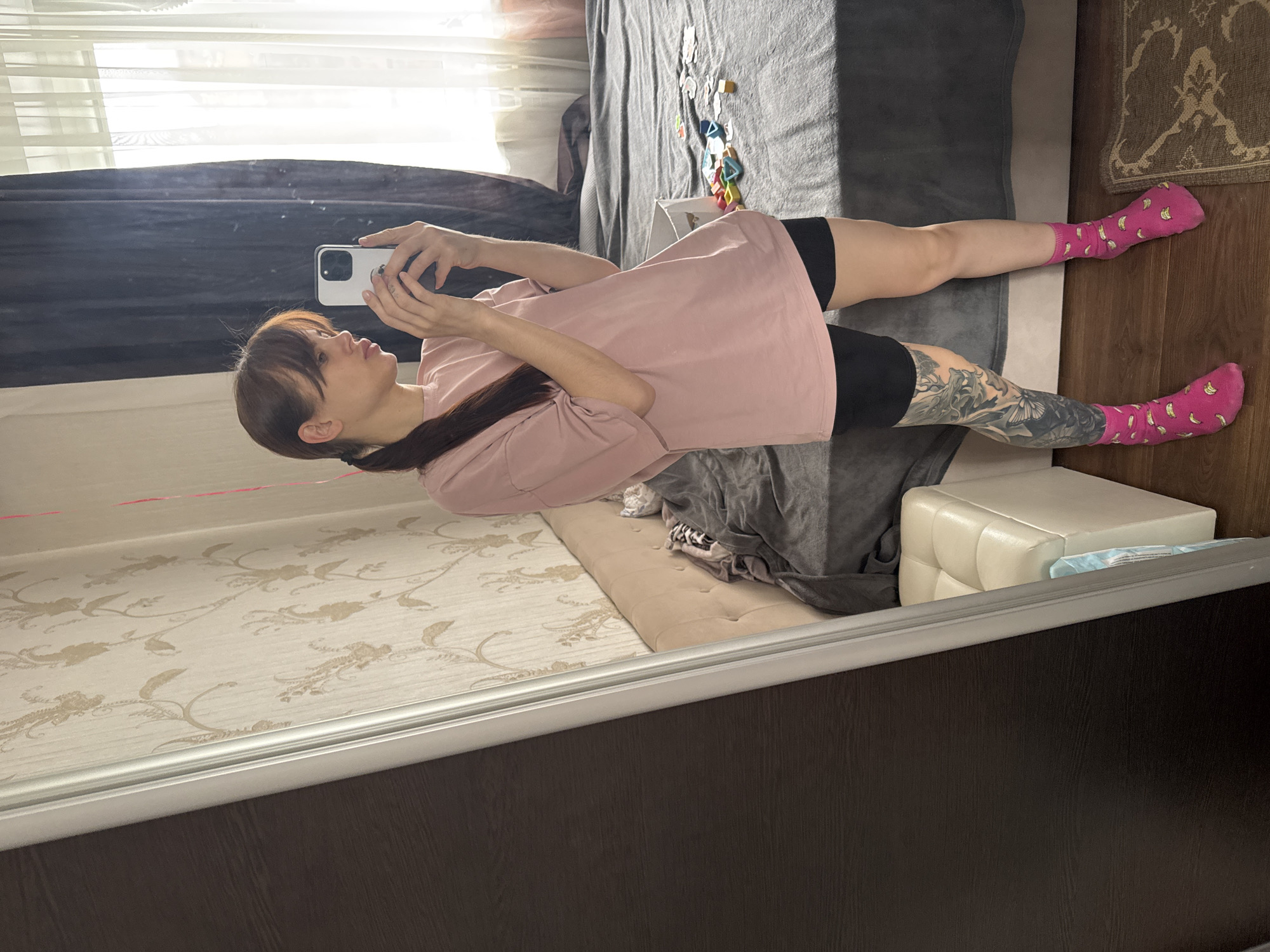 Woman takes indoor selfies in Rostov-on-Don residence