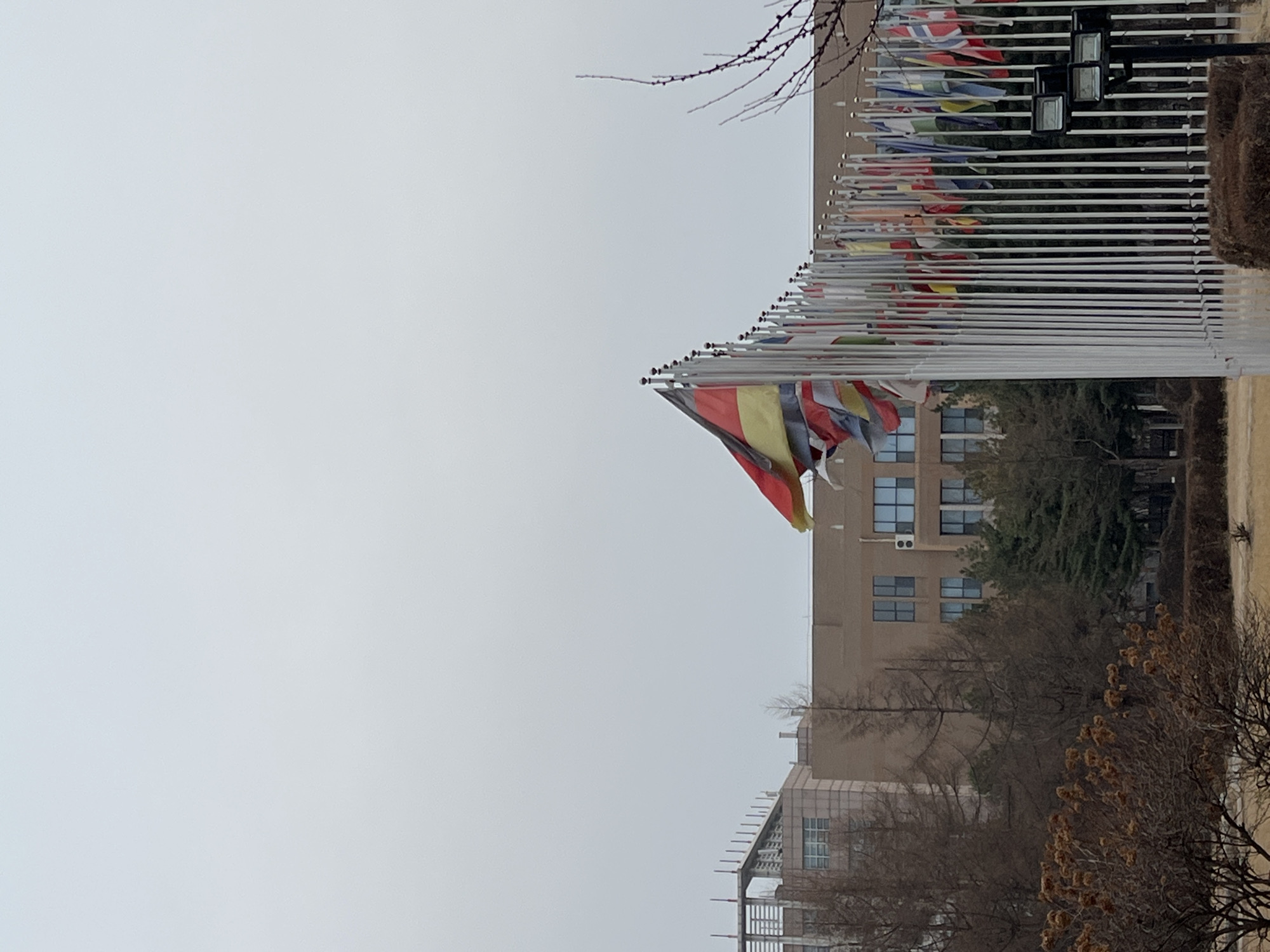 Morning scenes captured at institutional building complex in Changchun