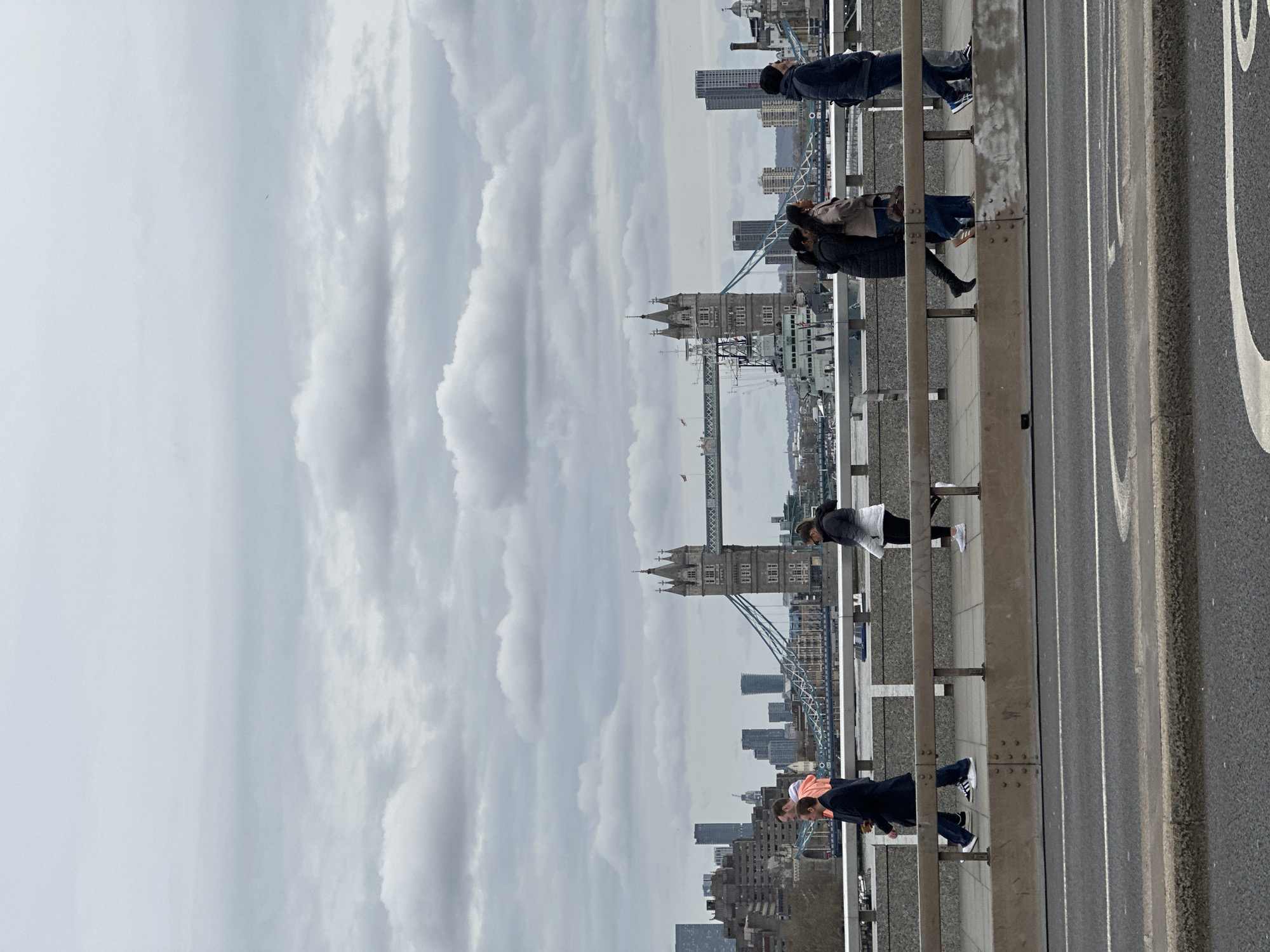 London landmarks Tower Bridge and The Shard observed simultaneously