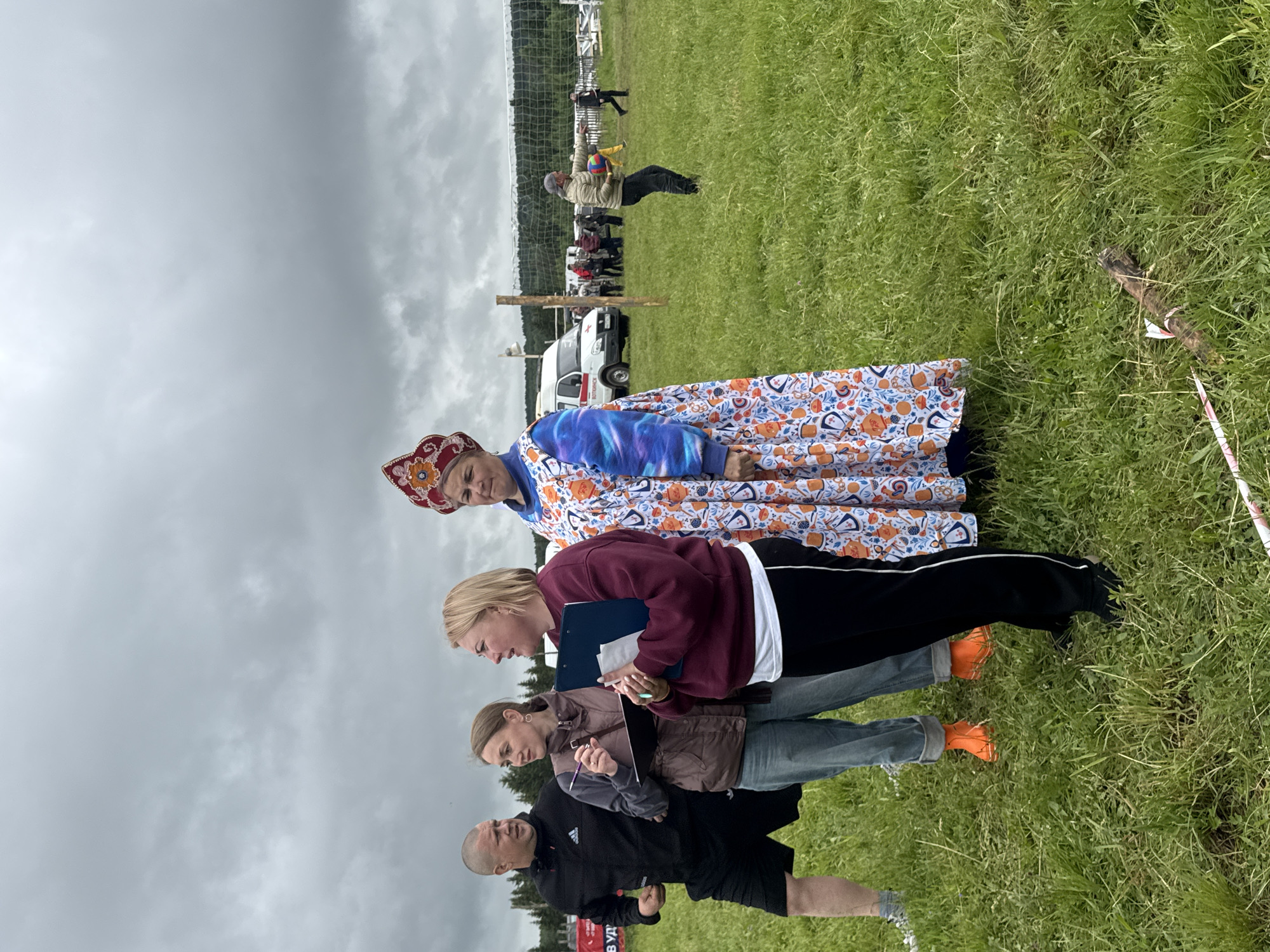 Community festival with traditional dress held in Russian village