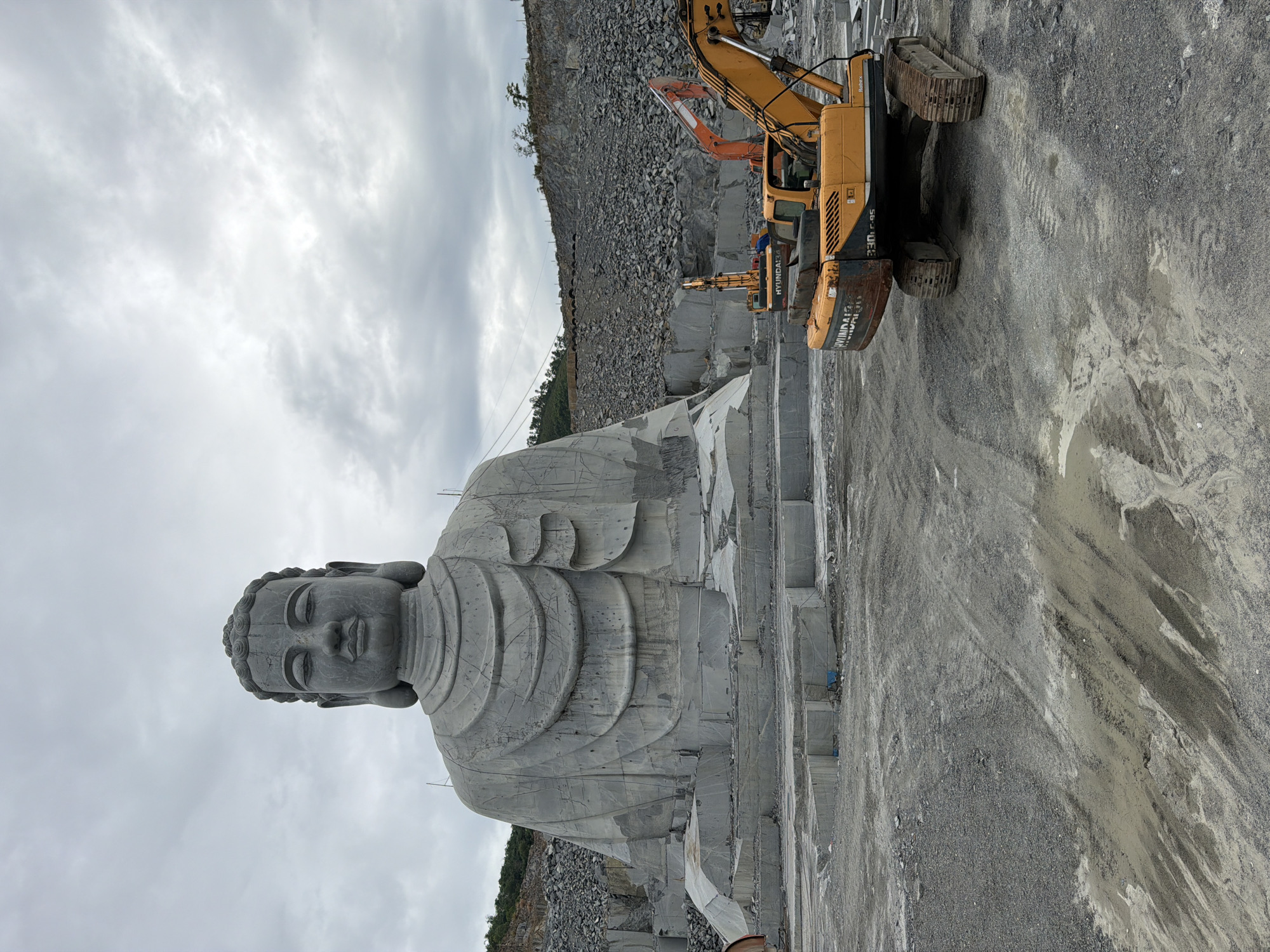 Unfinished stone Buddha statue spotted in Đà Nẵng quarry