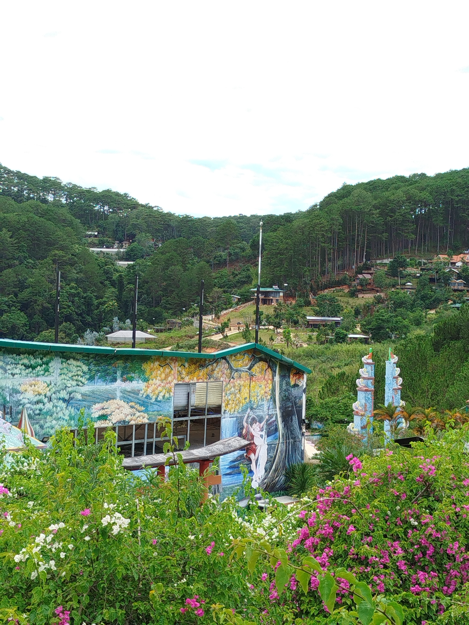 Tourist explores whimsical sculpture garden in Da Lat Vietnam