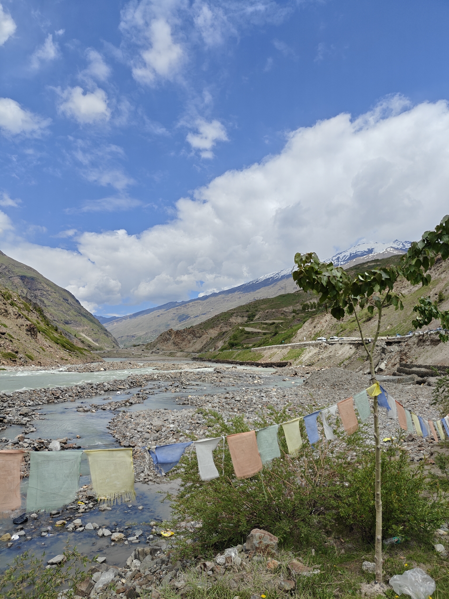 Morning river scenes documented in Sissu, India mountain valley