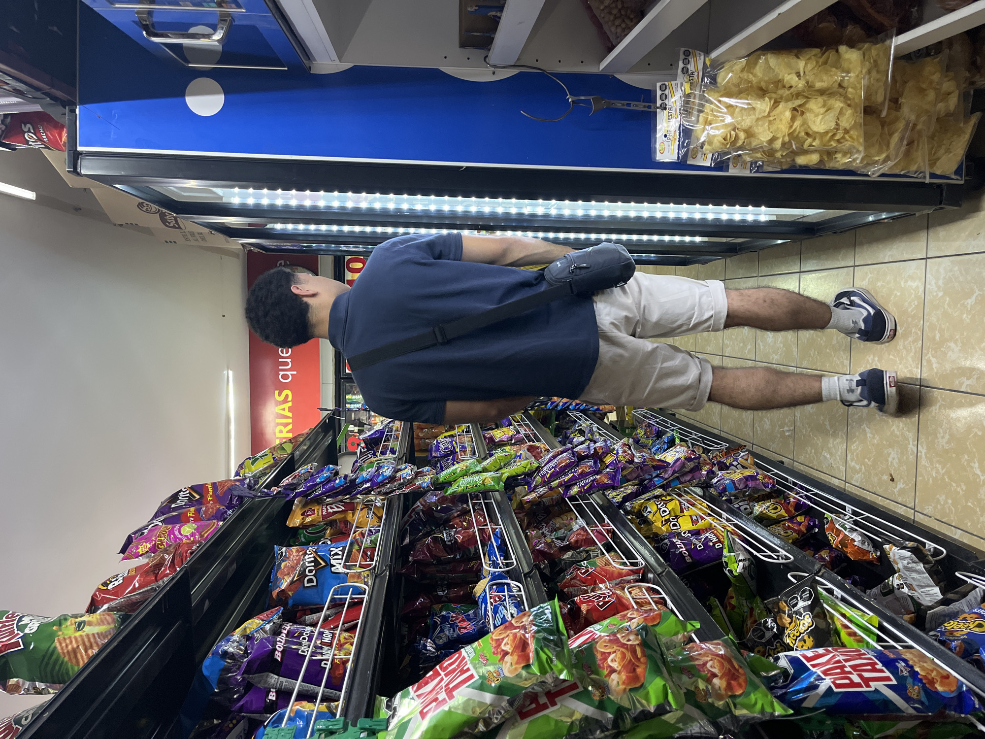 Late-night shopping scene captured at convenience store in Mexico