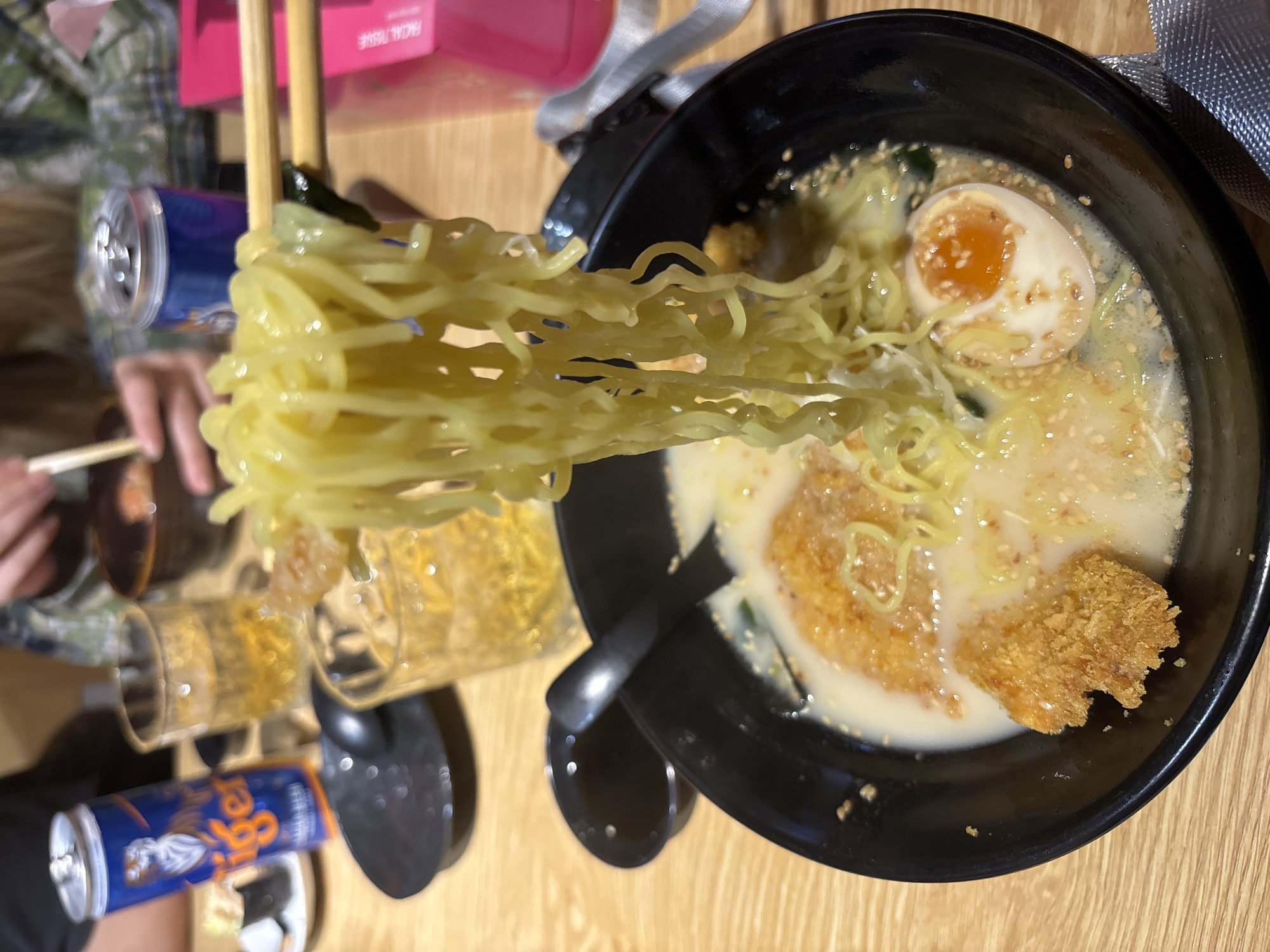 Japanese dining district bustling with ramen meals and lanterns