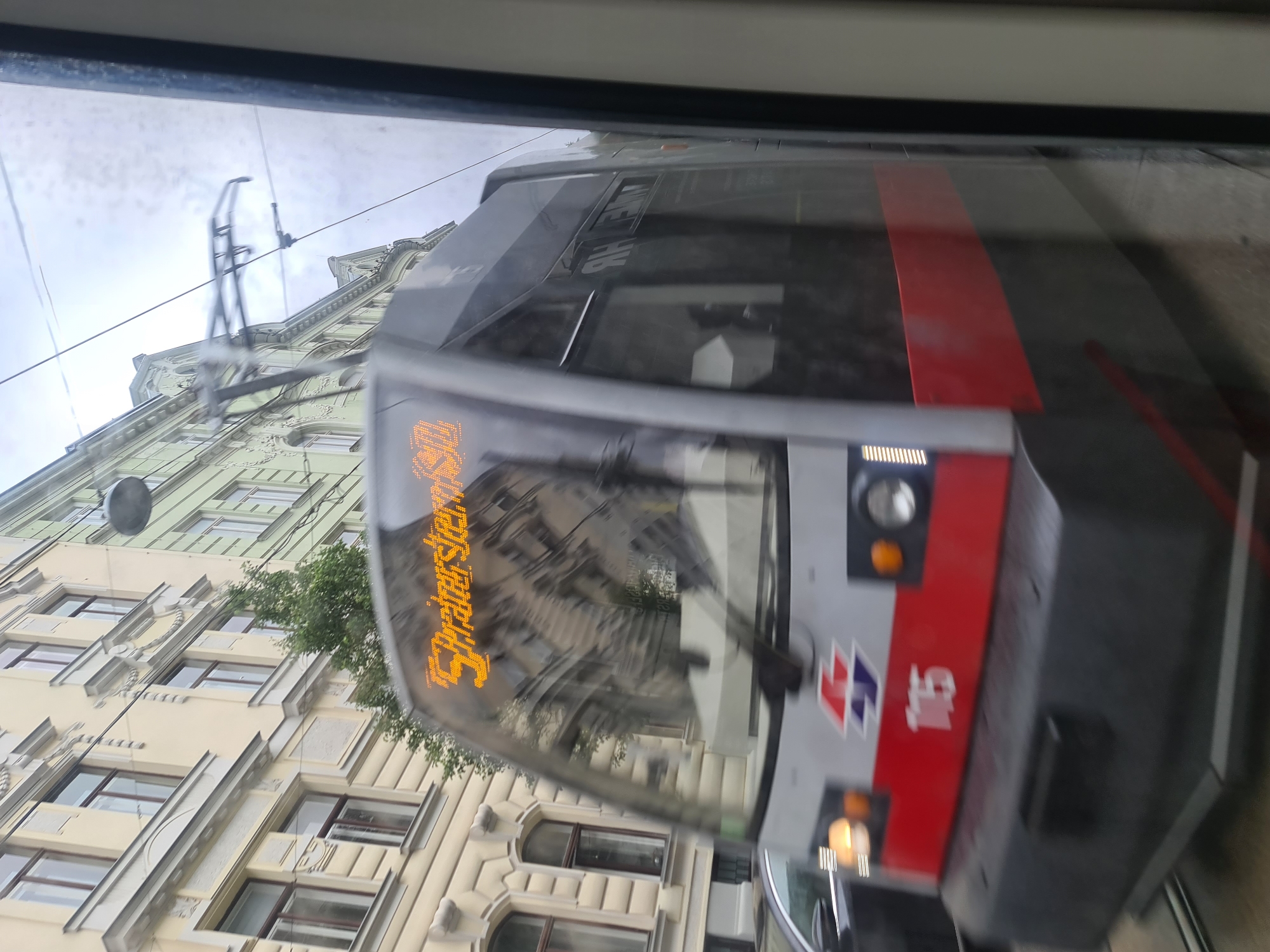 Vienna trams and streetscapes on a grey morning