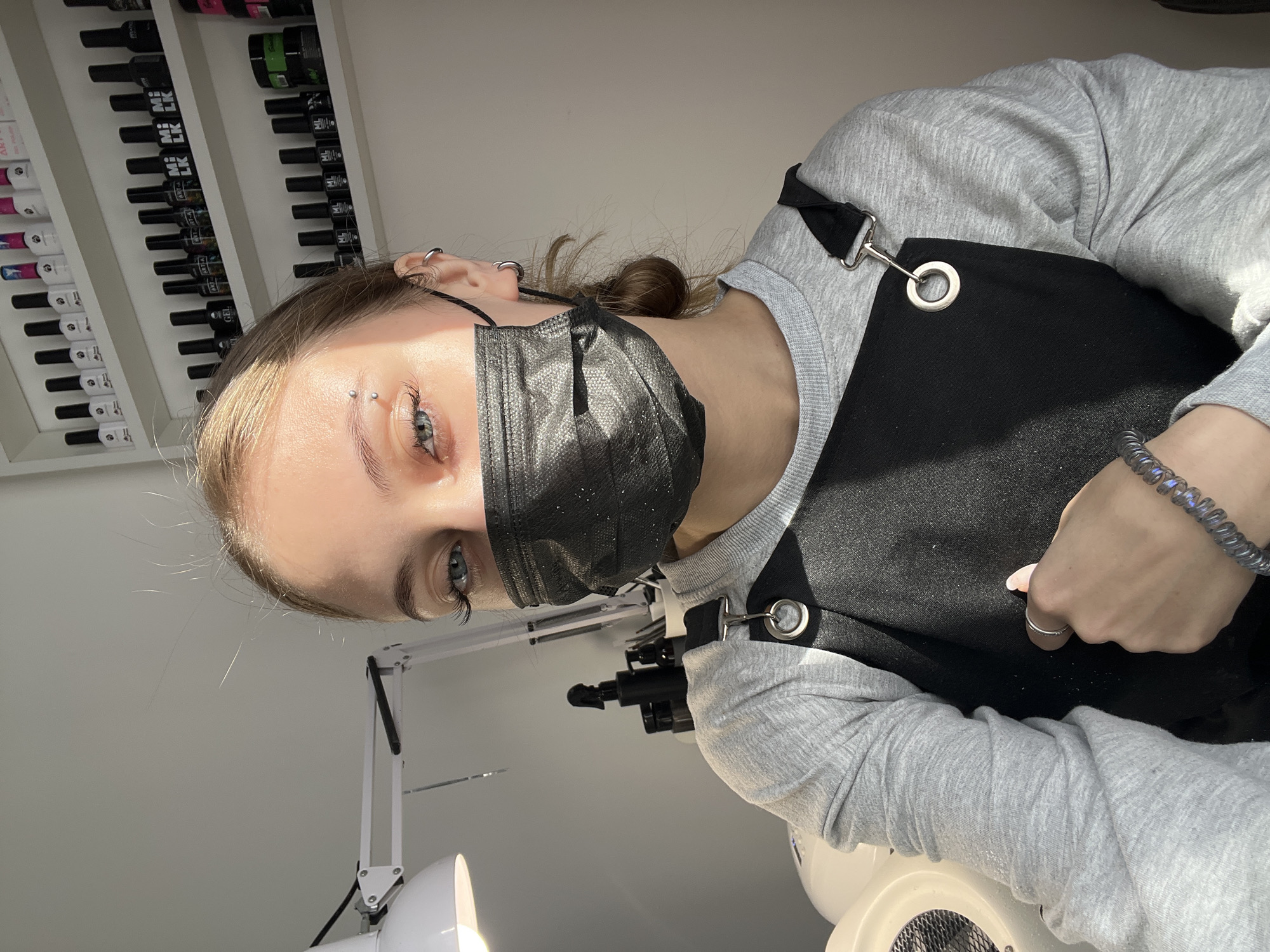 Woman visits beauty salon in Фоки, Russia