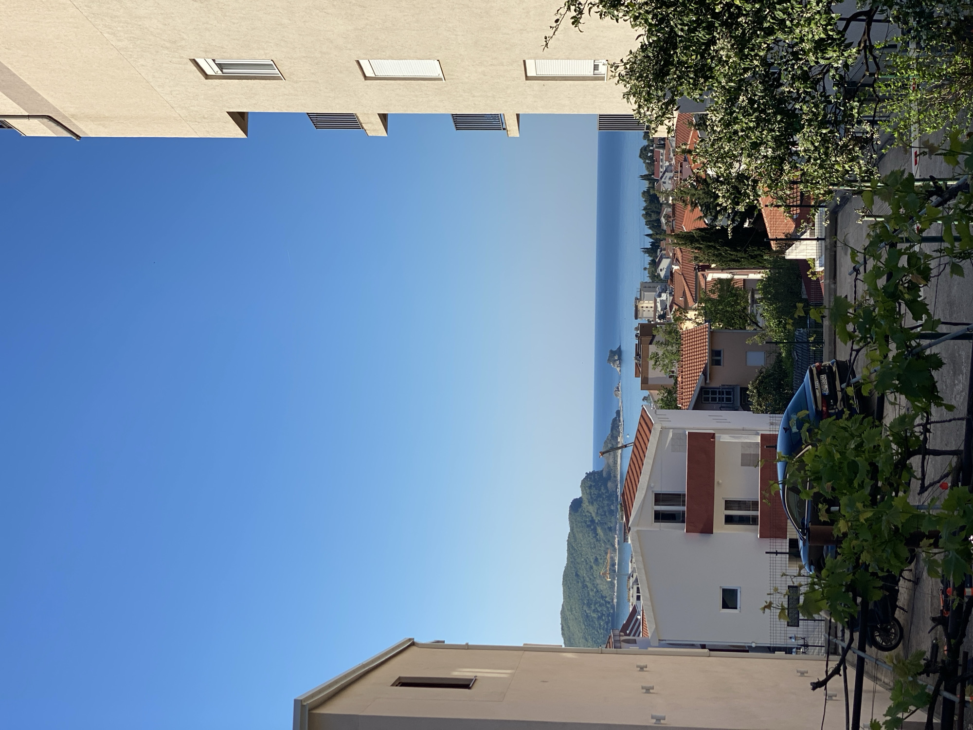 Morning view captured of Budva coastline and Adriatic Sea
