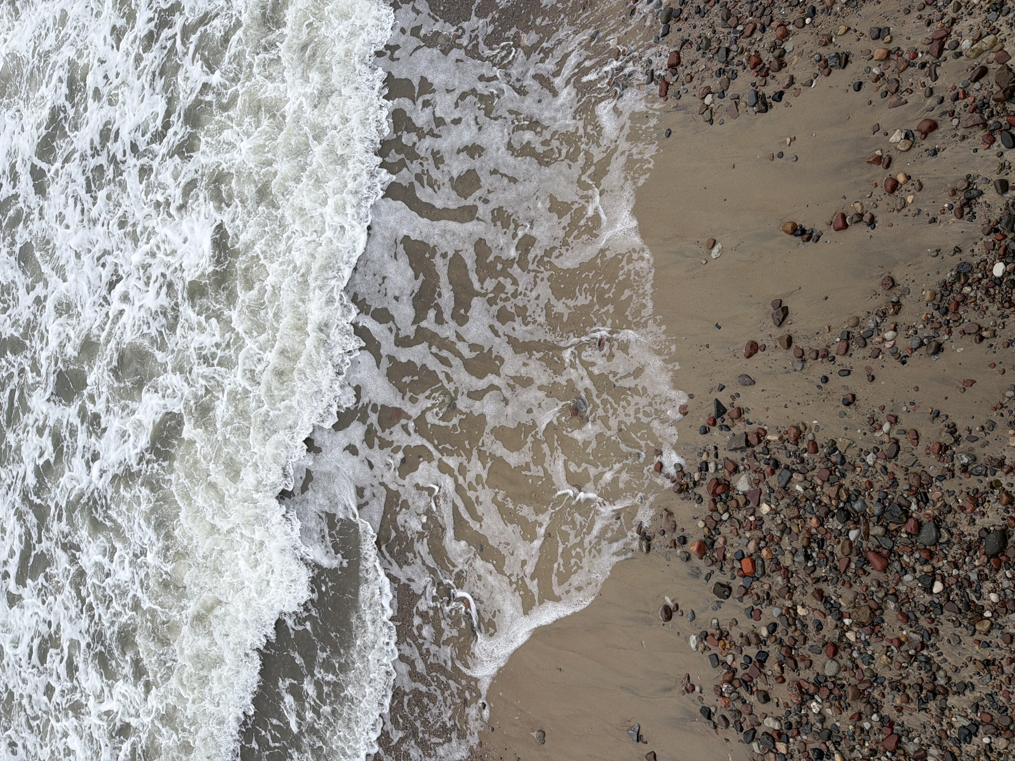 Overcast day on a rough Baltic beach in Zelenogradsk
