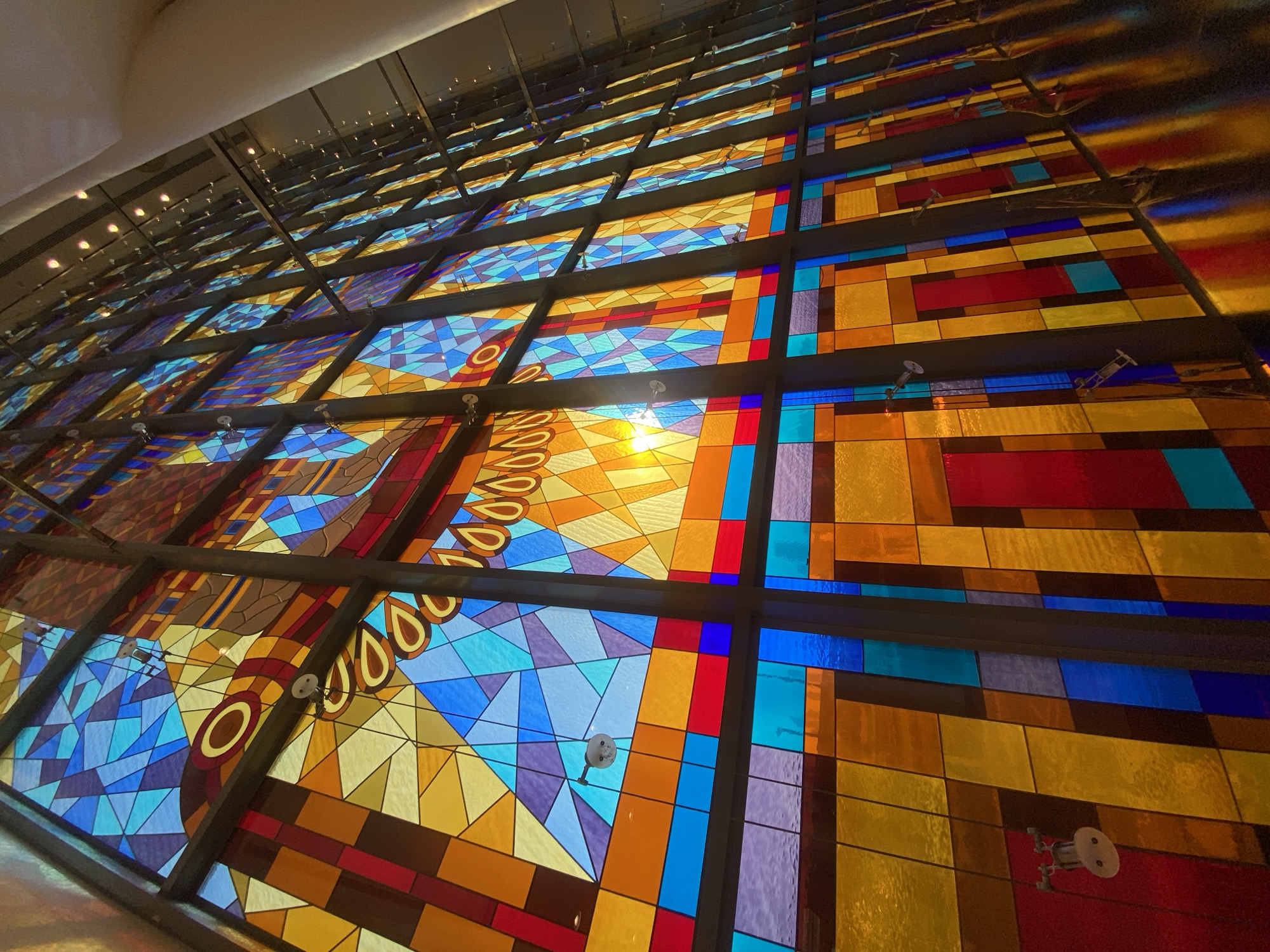 Dubai Opera's stained-glass artwork up close