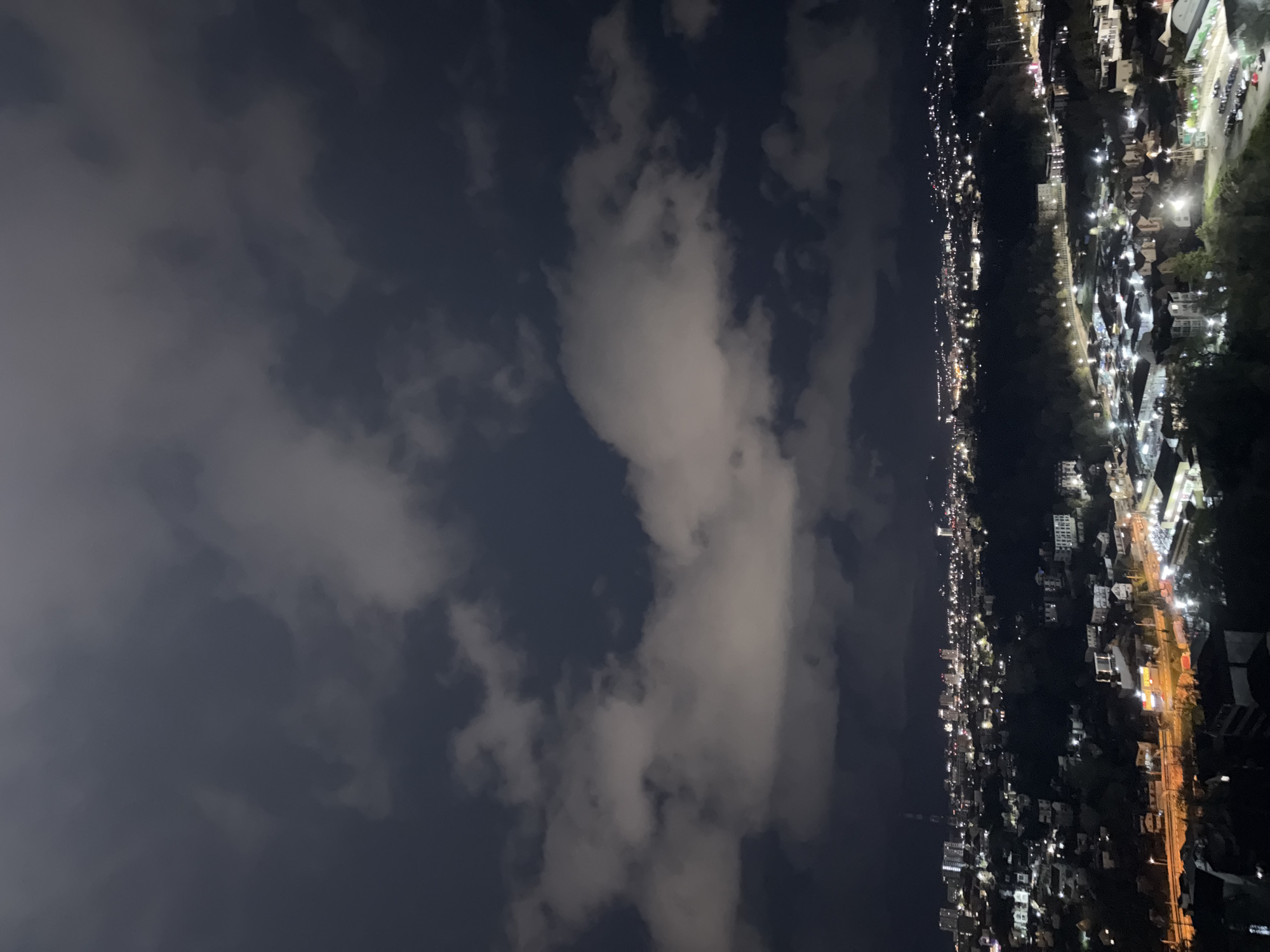Nighttime coastline view captured in Sochi, Russia