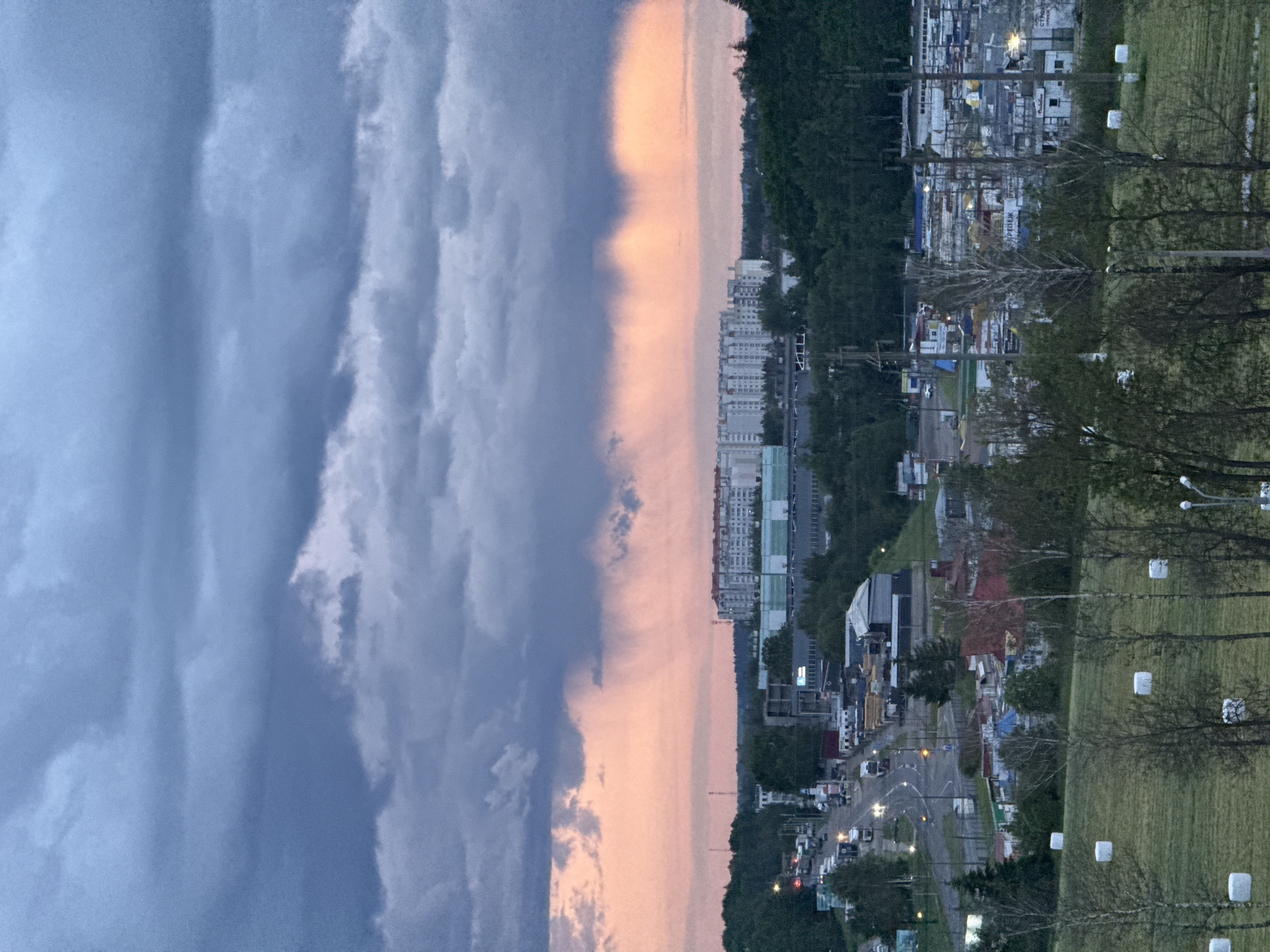 Dramatic storm clouds captured over Minsk at dusk