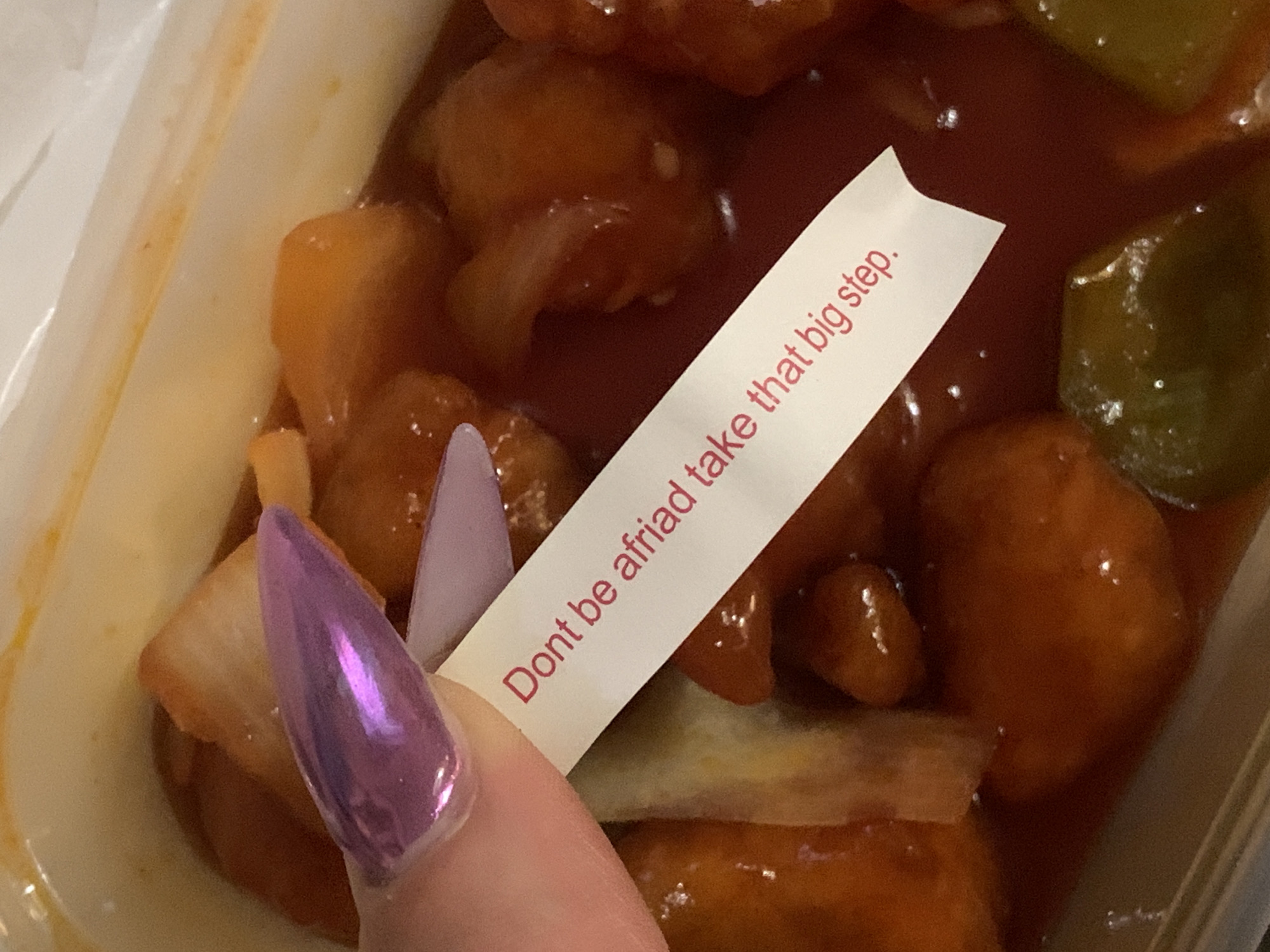 Fortune cookie slip found in London takeout container