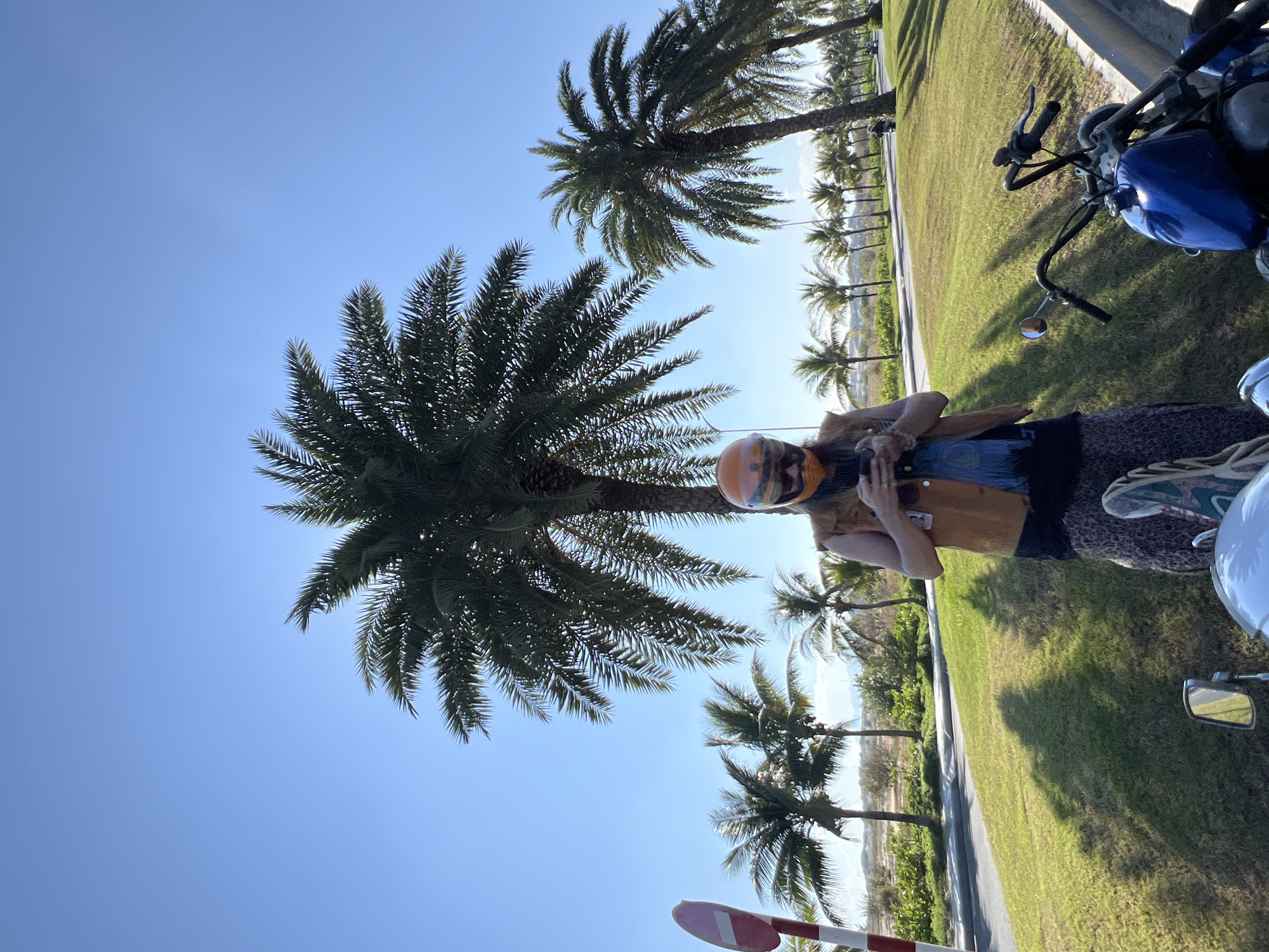 Motorcyclists gather for roadside break during Cam Ranh rally