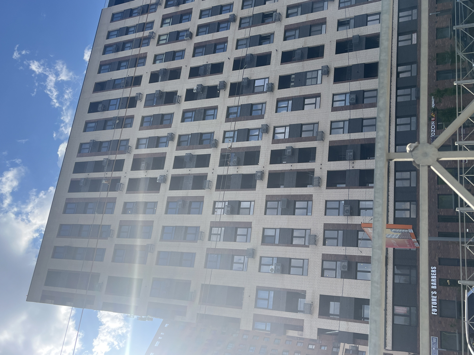 Modern apartment buildings documented in Kazan residential area