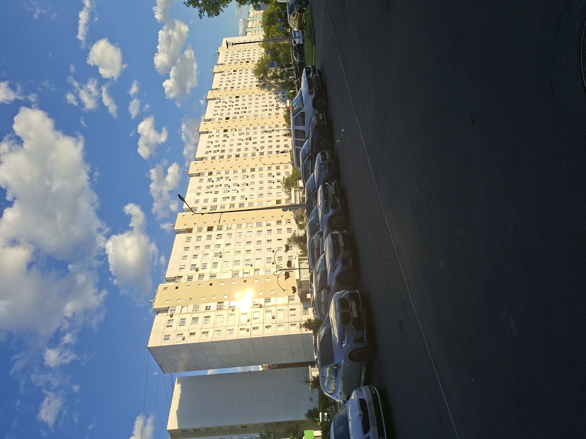 Moscow residential streets on a bright summer afternoon