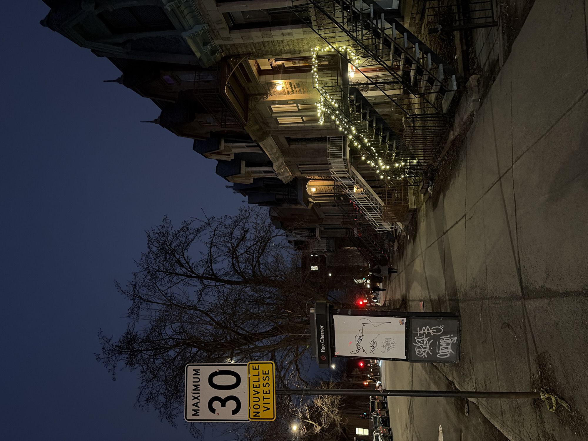 Montreal street scenes show new speed limit signage, architecture