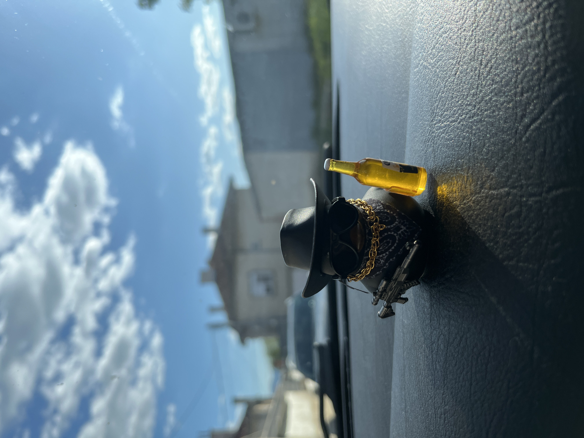 Driver documents sunny afternoon journey through Sopot, Bulgaria
