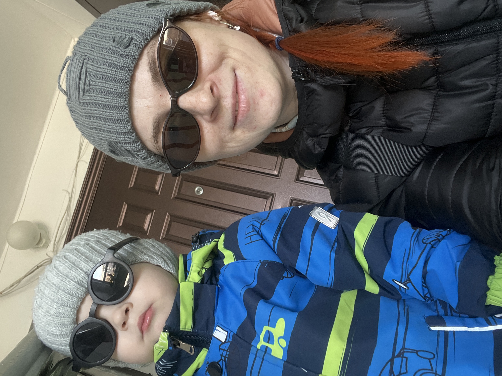 Woman celebrates Easter morning at home in Chaikovsky, Russia