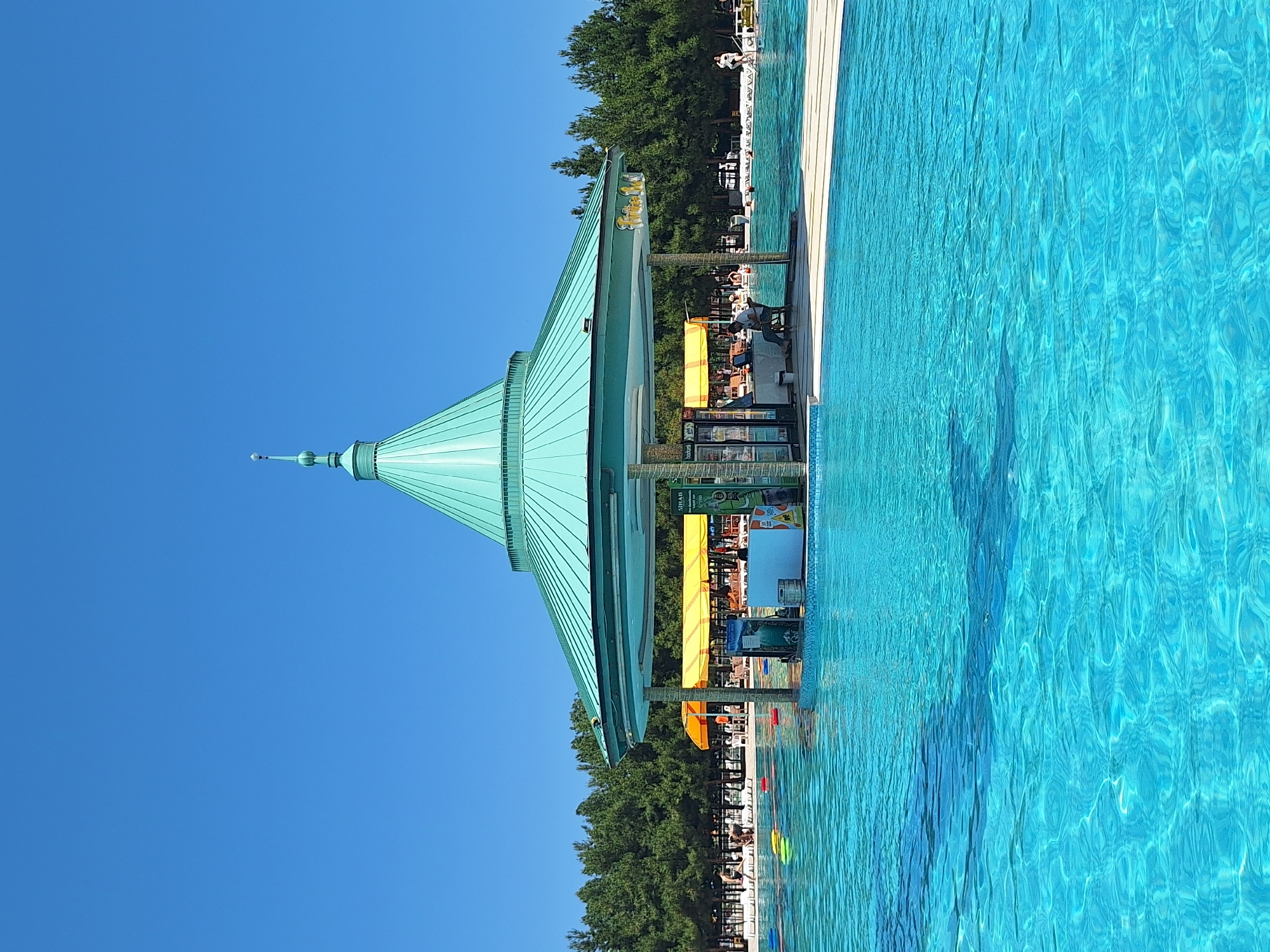 Water park and vintage cars at a resort in Khudat, Azerbaijan
