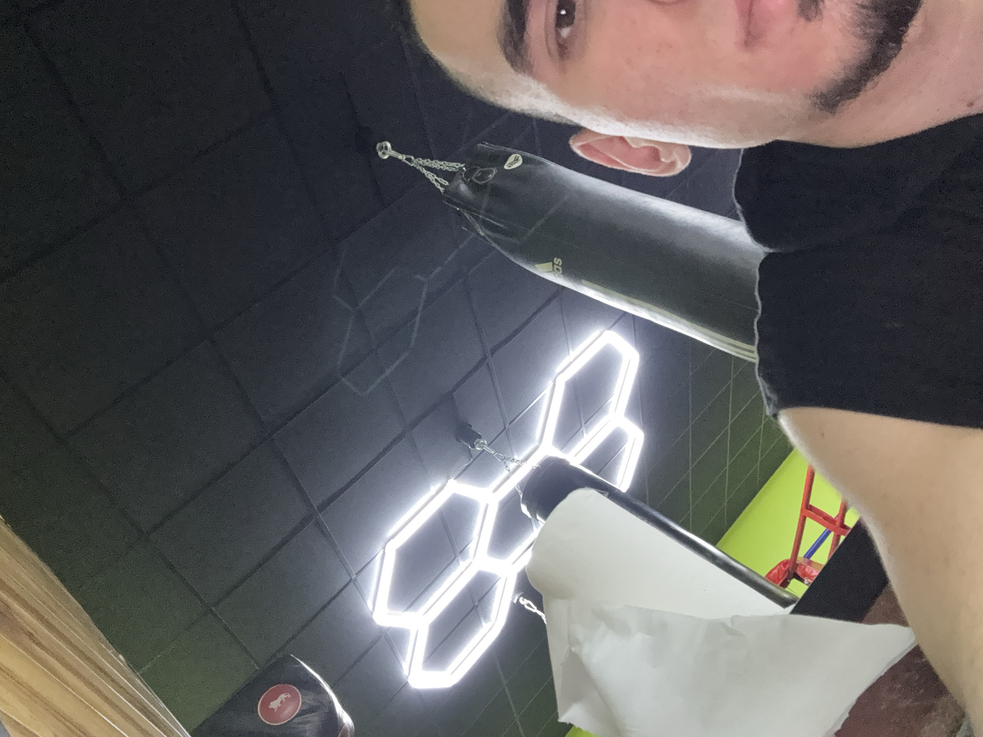 Man takes gym selfie in Dobrich fitness center