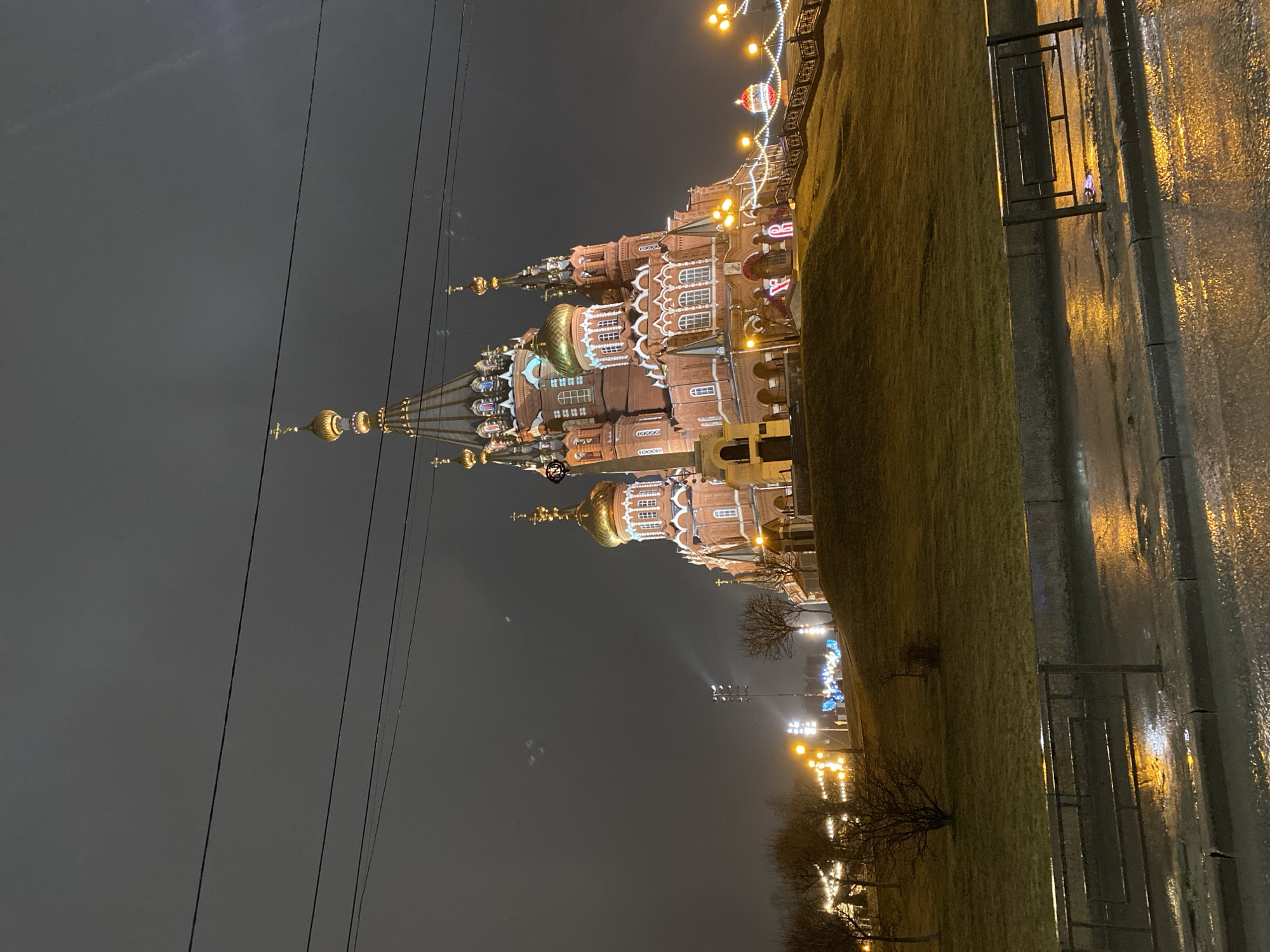 Evening cathedral visit and cafe stop documented in Izhevsk