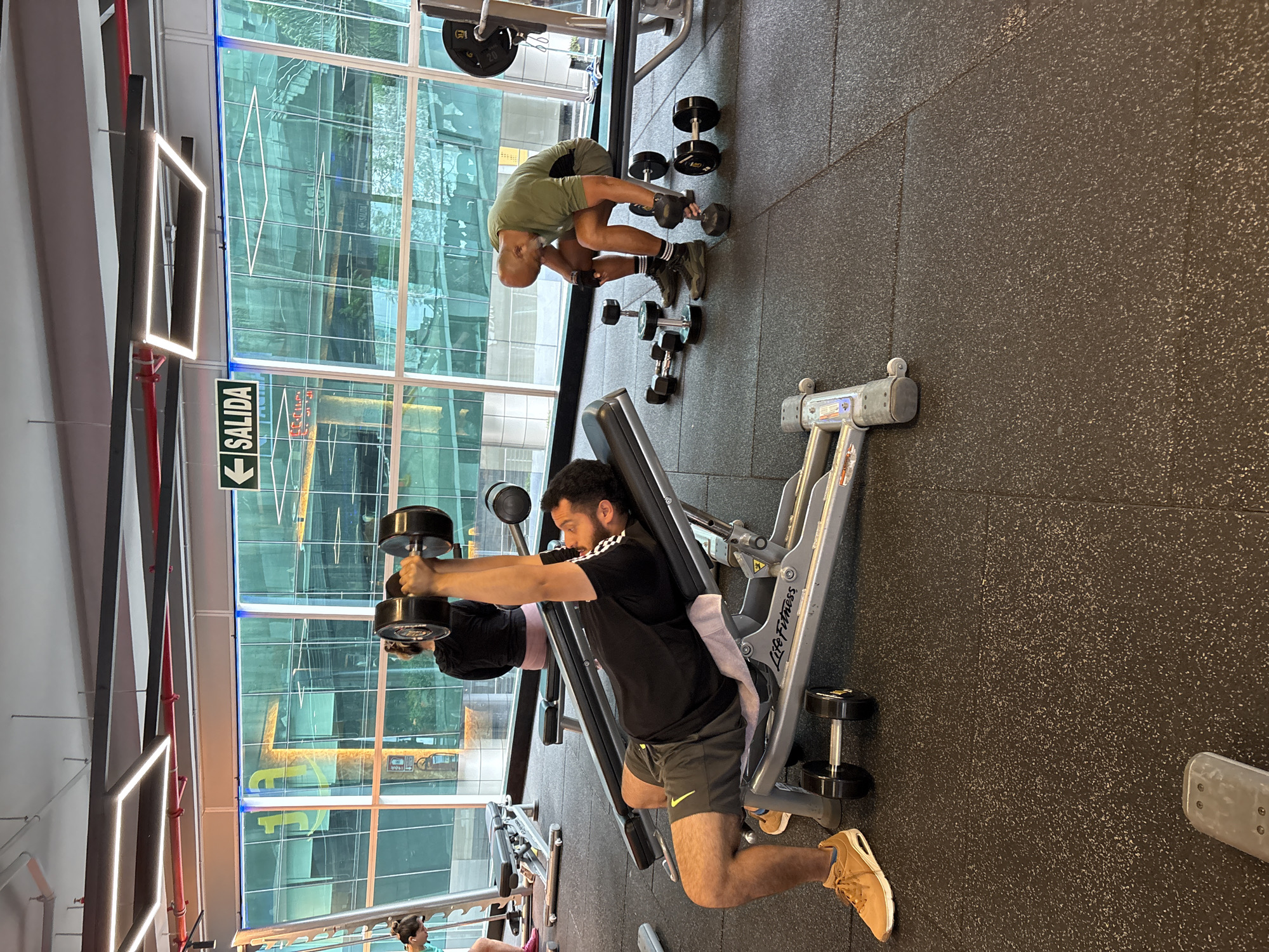 Man exercises at Smart Box gym in San Isidro