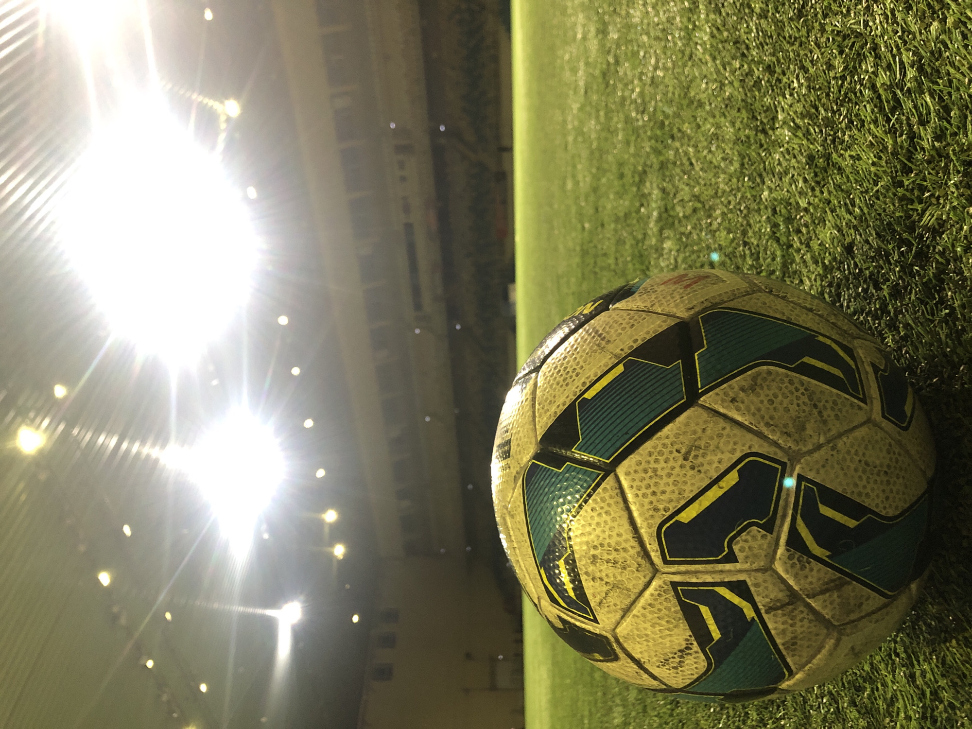 Soccer ball spotted on lit stadium field in Krasnoyarsk