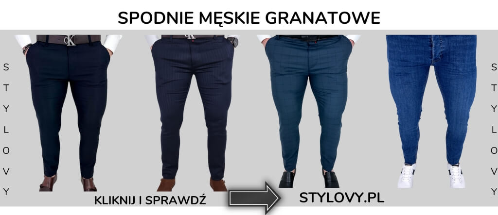 granatowe spodnie męskie