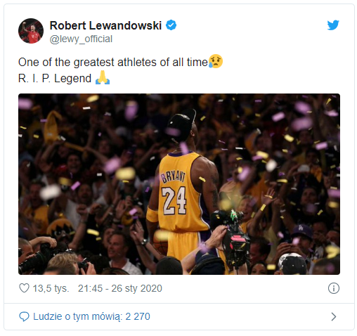 Robert żegna Legendę NBA