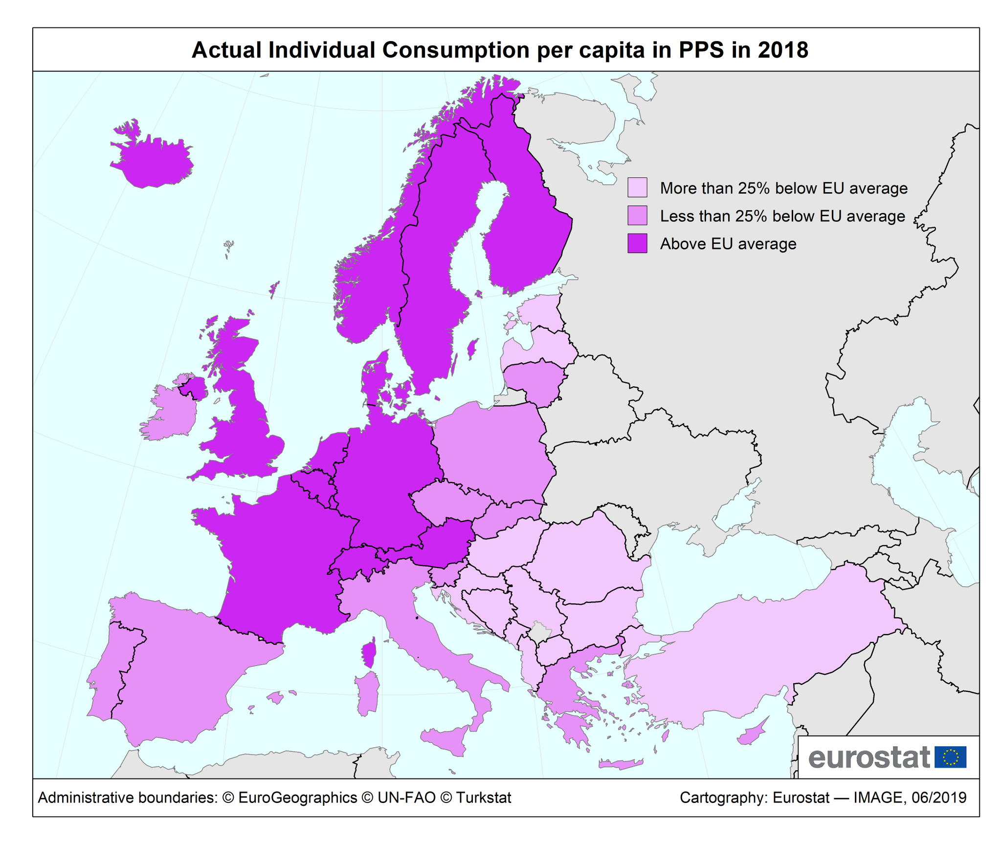 Dane Eurostat o rzeczywistej konsumpcji indywidualnej (AIC) w 2018 roku / źródło: Twitter.com @EU_Eurostat