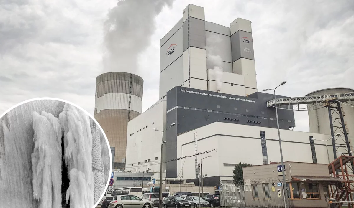 Siarczysty mróz i góra lodowa na największej elektrowni w Polsce. Jak to możliwe?
