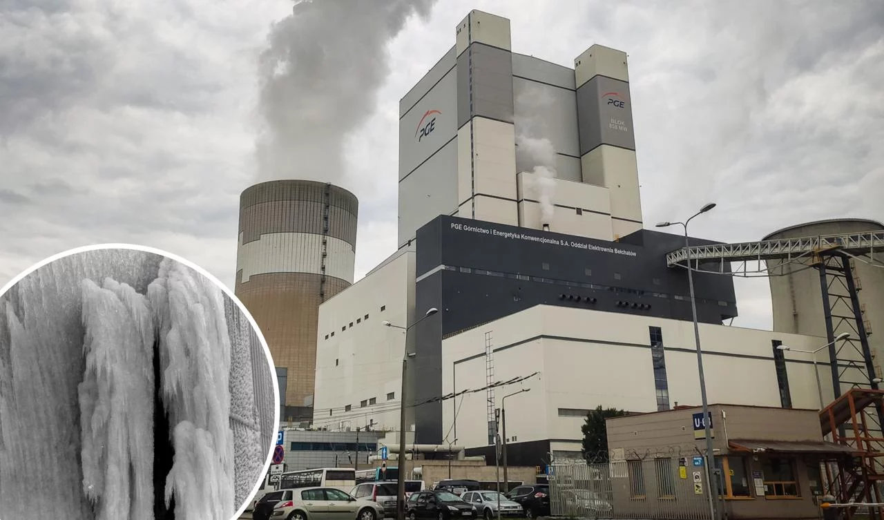 200-tonowa góra lodowa na jednym z bloków Elektrowni Bełchatów. Aż trudno w to uwierzyć…