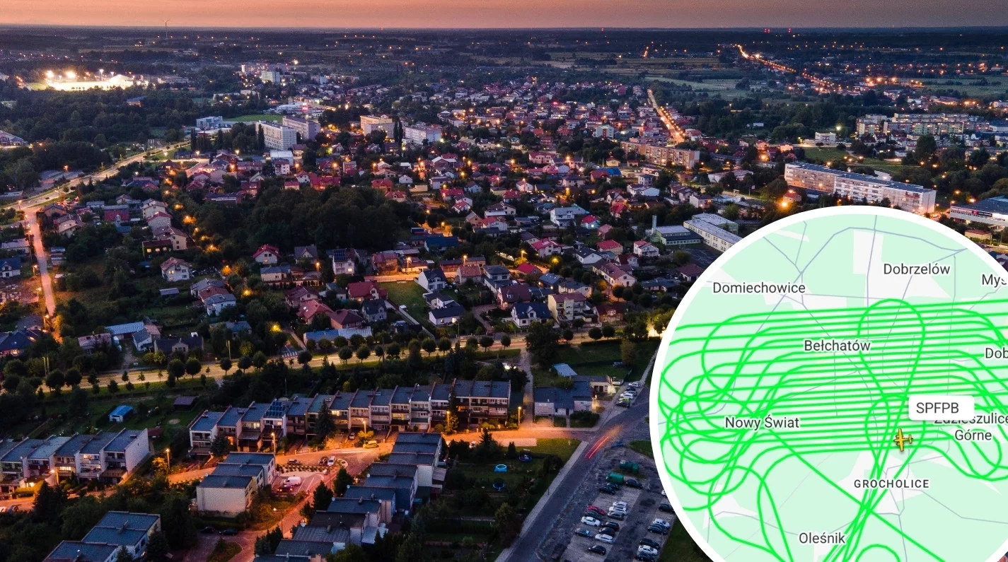 Tajemniczy samolot nocą krążył nad miastem. Mieszkańcy zaniepokojeni