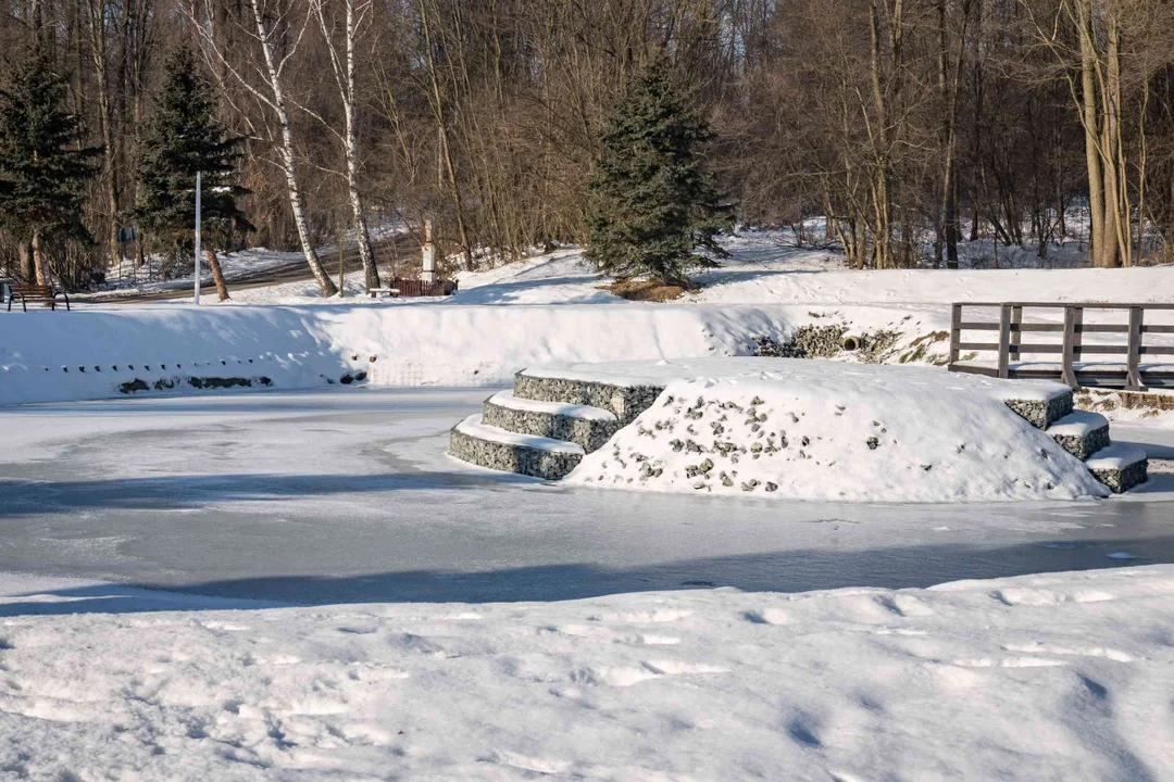 Turystyczna wizytówka Łódzkiego. Pływające fontanny i przeszklona kładka nad stawem [FOTO]
