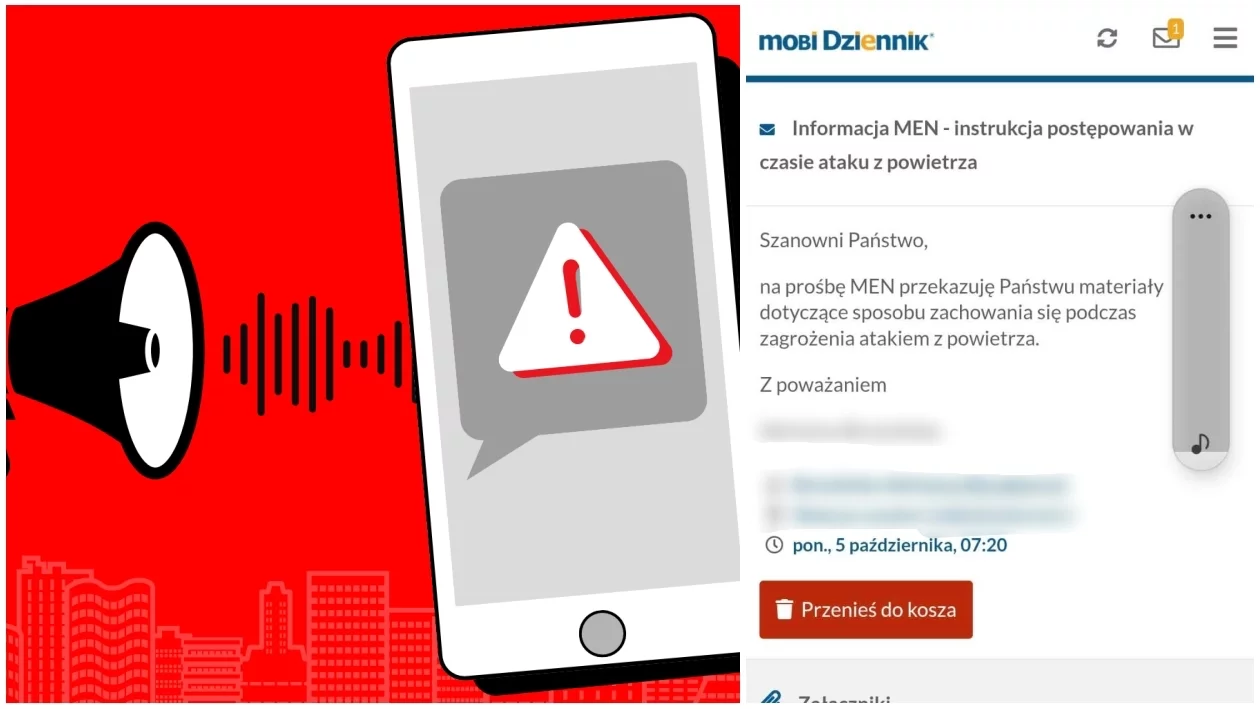 W płockiej szkole niepokój. W mobiDzienniku wiadomość o zagrożeniu atakiem z powietrza!