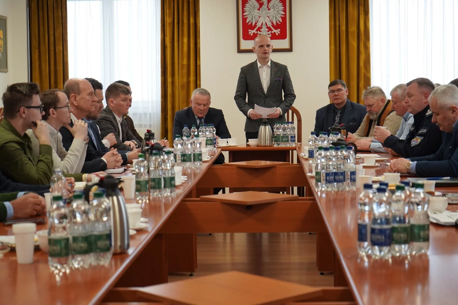 Posiedzenie Zarządu Sztabu Kryzysowego w Płocku. Chodzi o sytuację powodziową w regionie