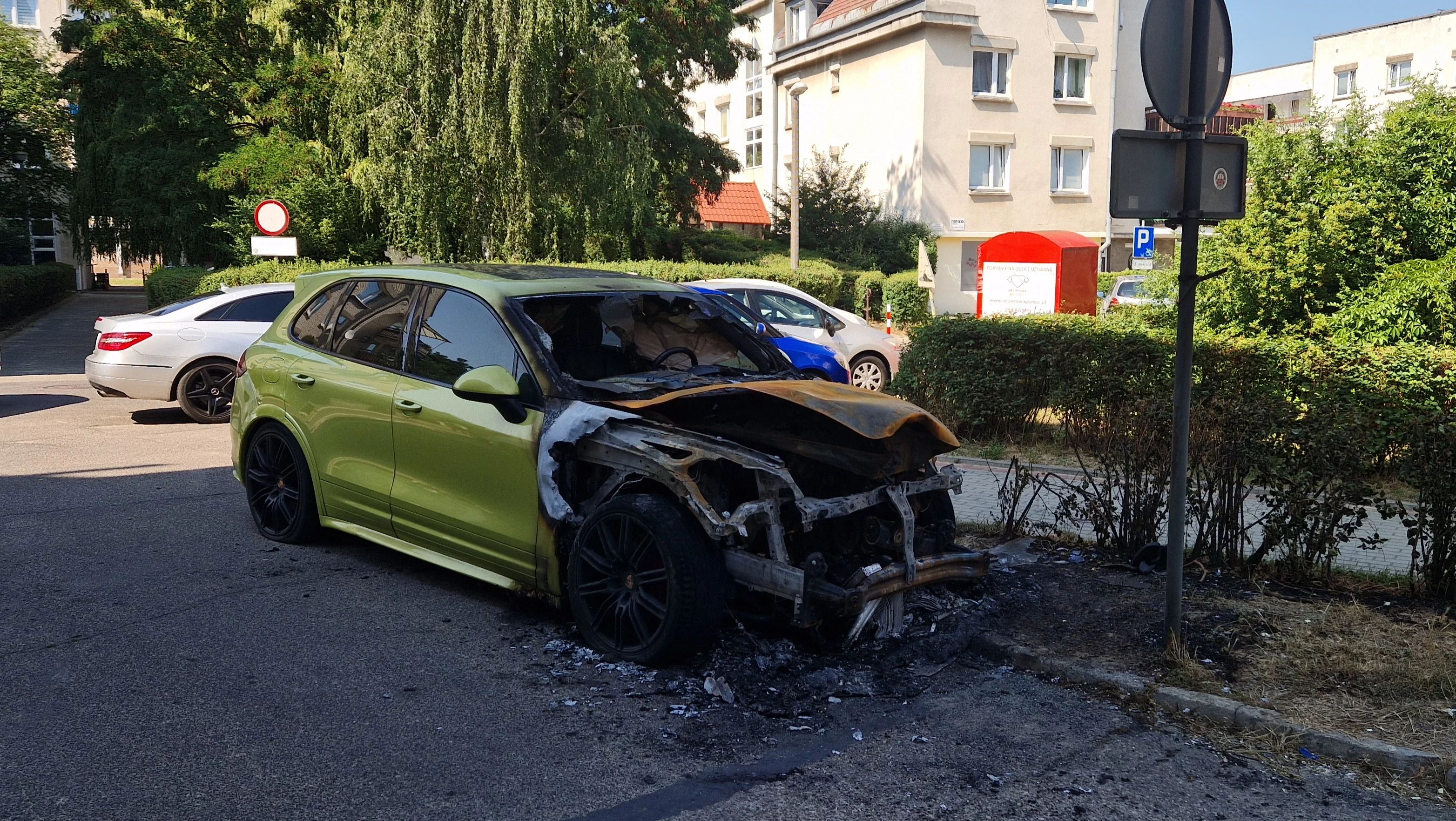 Pożar samochodu na Podolszycach