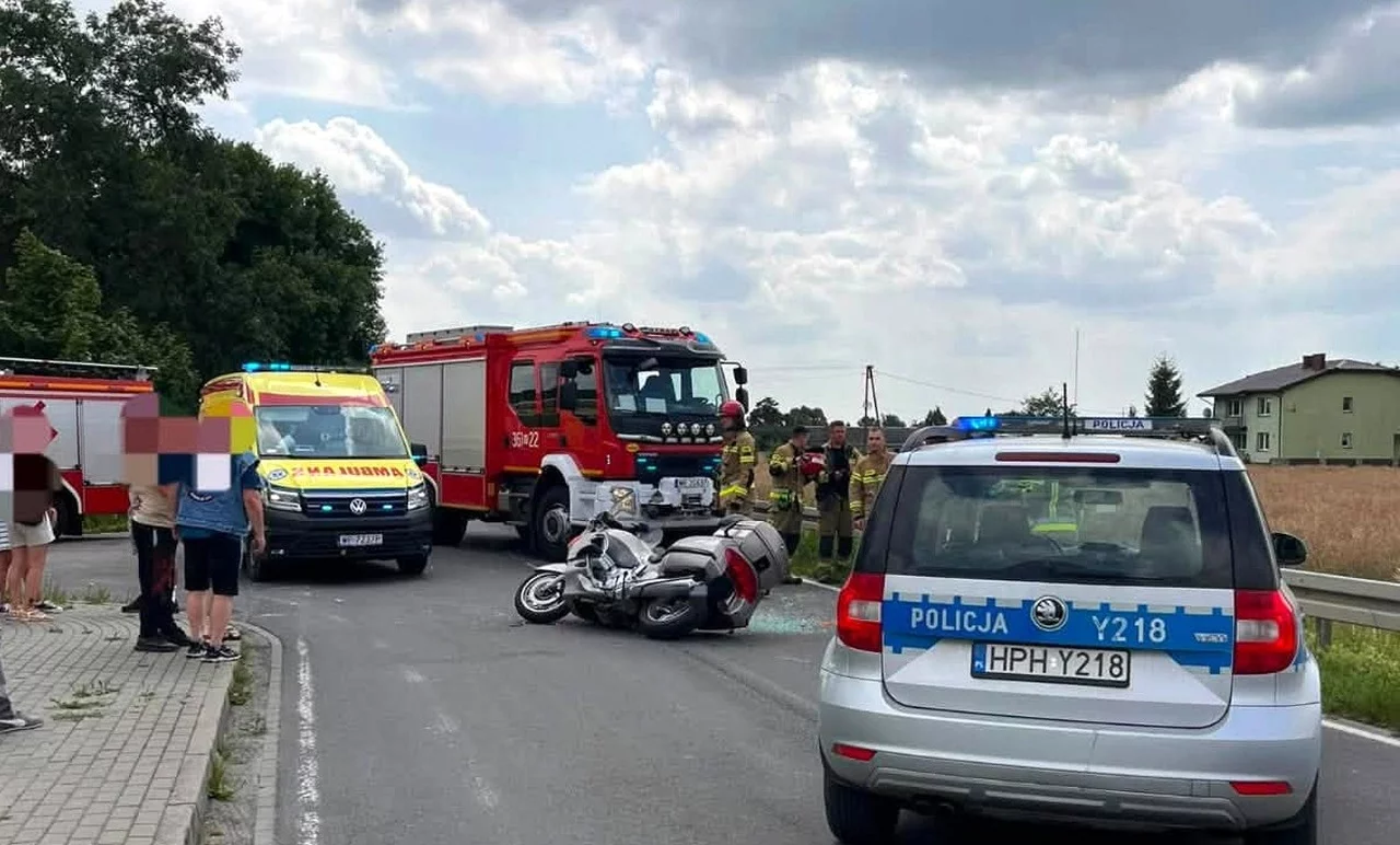 Ranny motocyklista. Droga pod Płockiem całkowicie zablokowana!