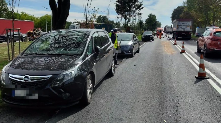 Groźny karambol na DK12 pod Piotrkowem. 76-latka trafiła do szpitala