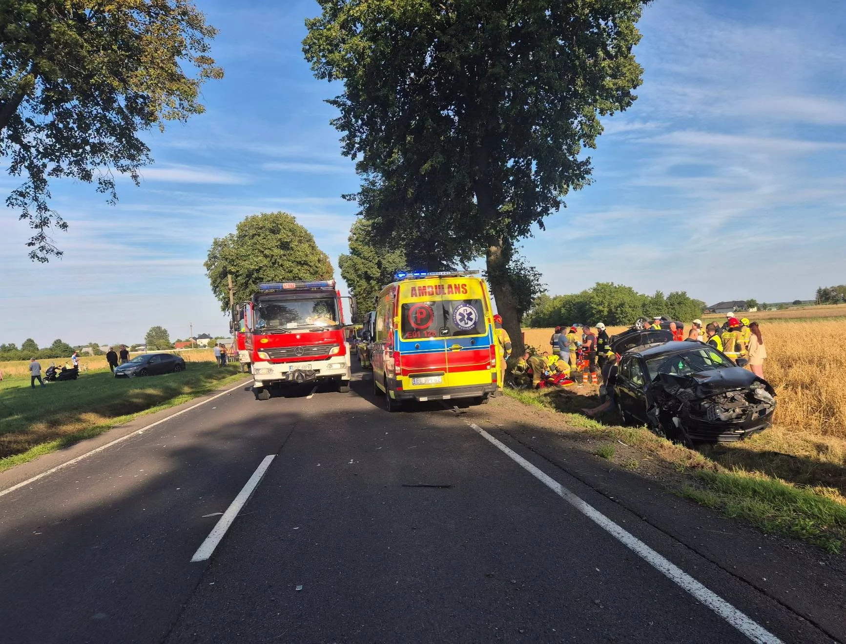 Dramat niedaleko Sulejowa. W wypadku zginęło dwoje dzieci, pięć osób jest rannych