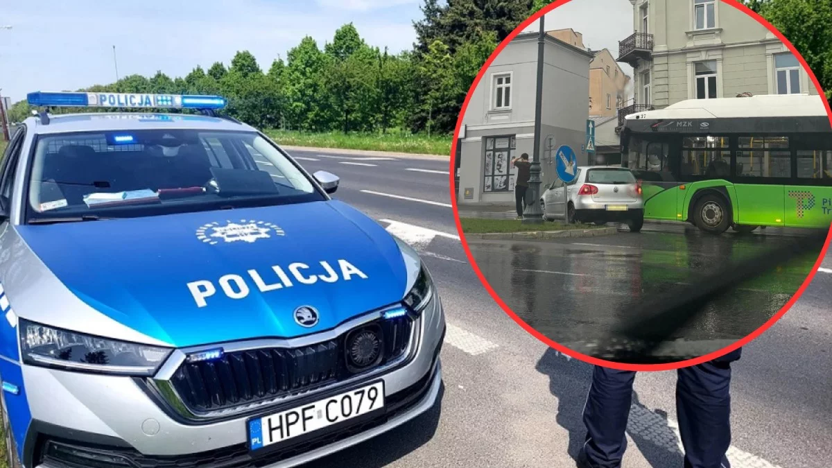 Zderzenie osobówki z elektrykiem w Piotrkowie