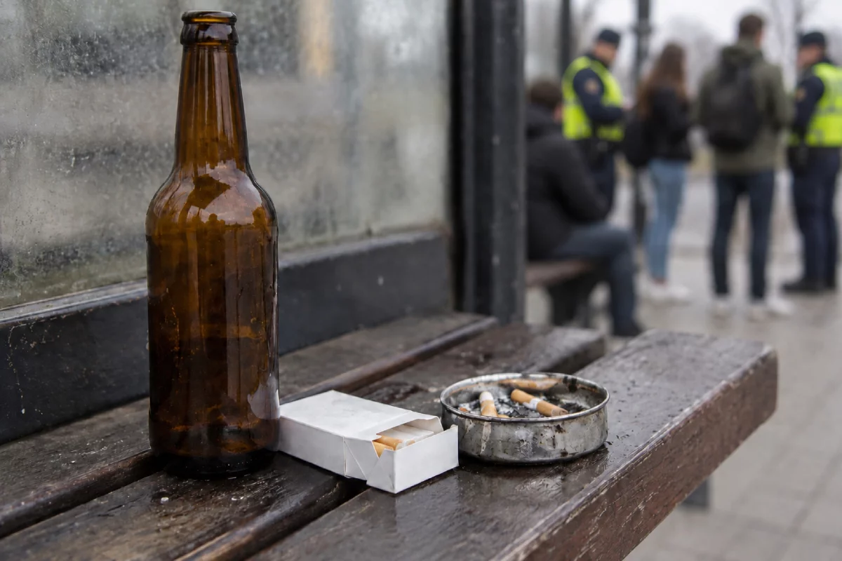 Alkohol, papierosy i demoralizacja w powiecie piotrkowskim. Policja obejmie to miejsce szczególnym nadzorem